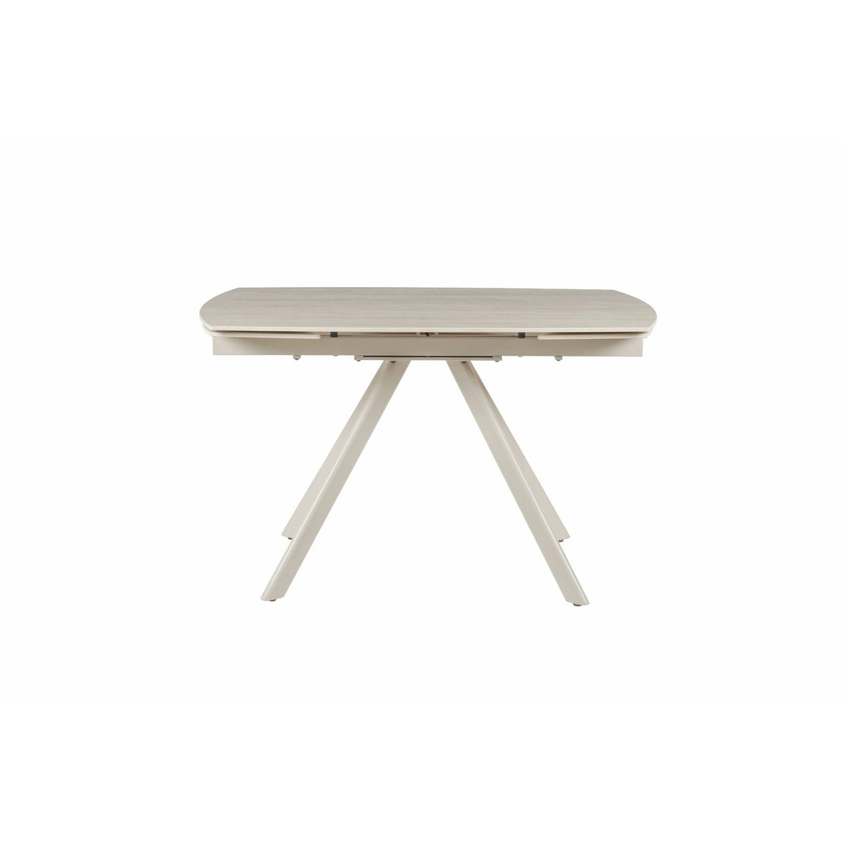 Masa extensibila URSA, grej cu efect de piatra travertin, ceramica/metal, 125/180x80x76 cm