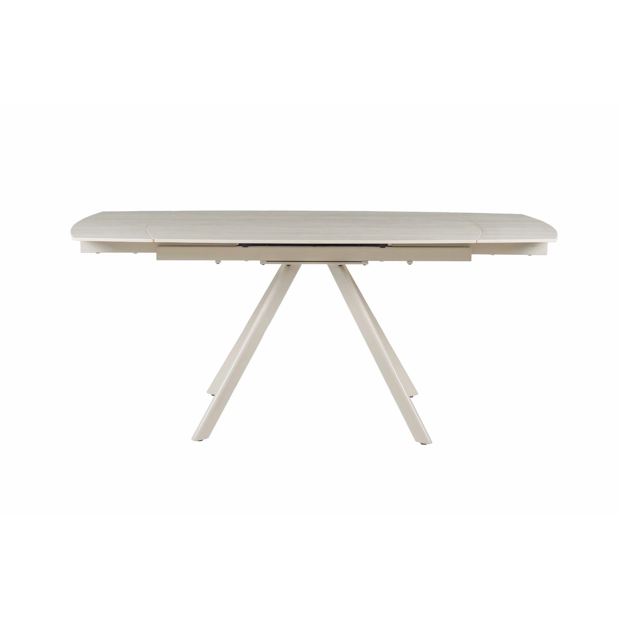 Masa extensibila URSA, grej cu efect de piatra travertin, ceramica/metal, 125/180x80x76 cm