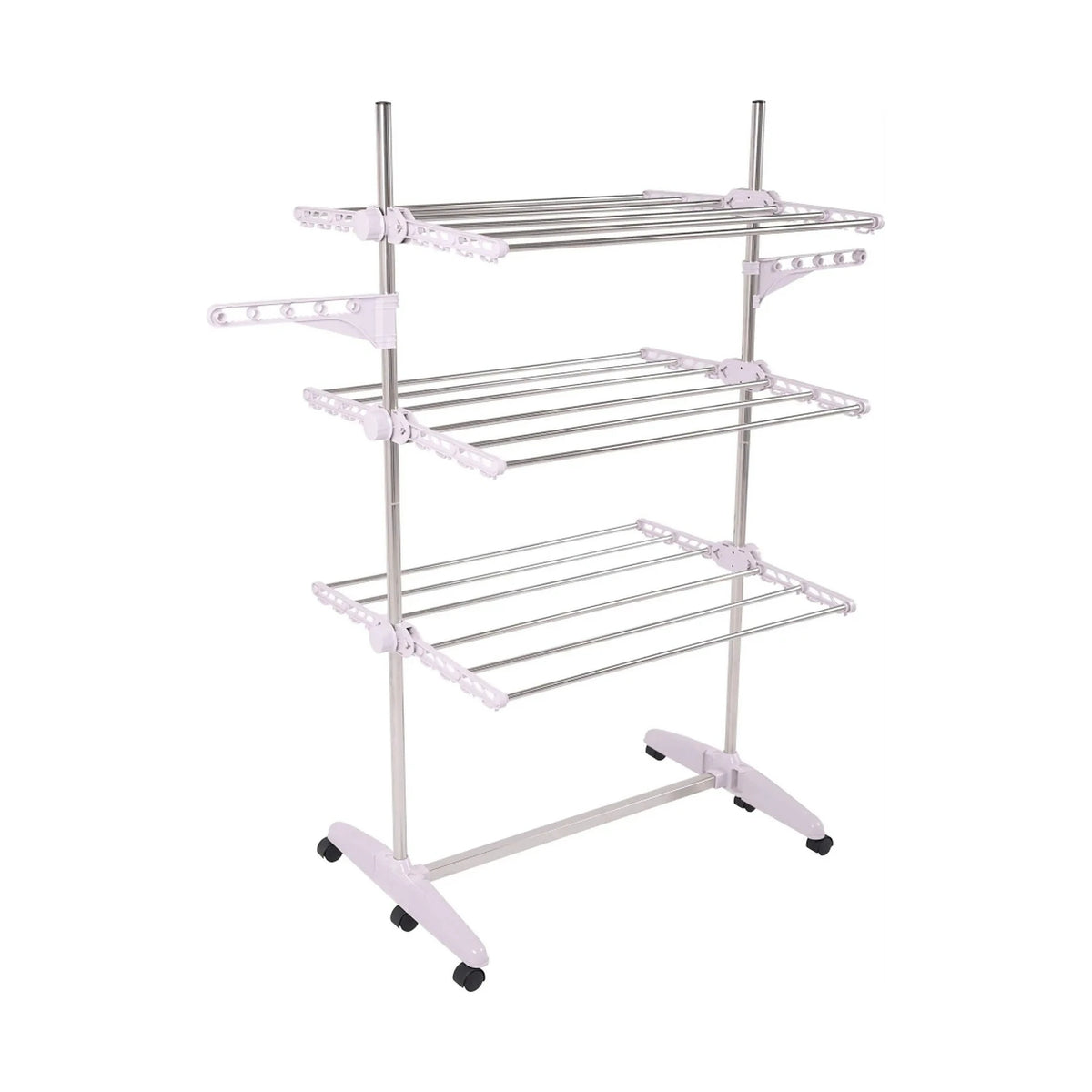 Uscator haine DENAL, alb/crom, metal/plastic, 88x66x147 cm