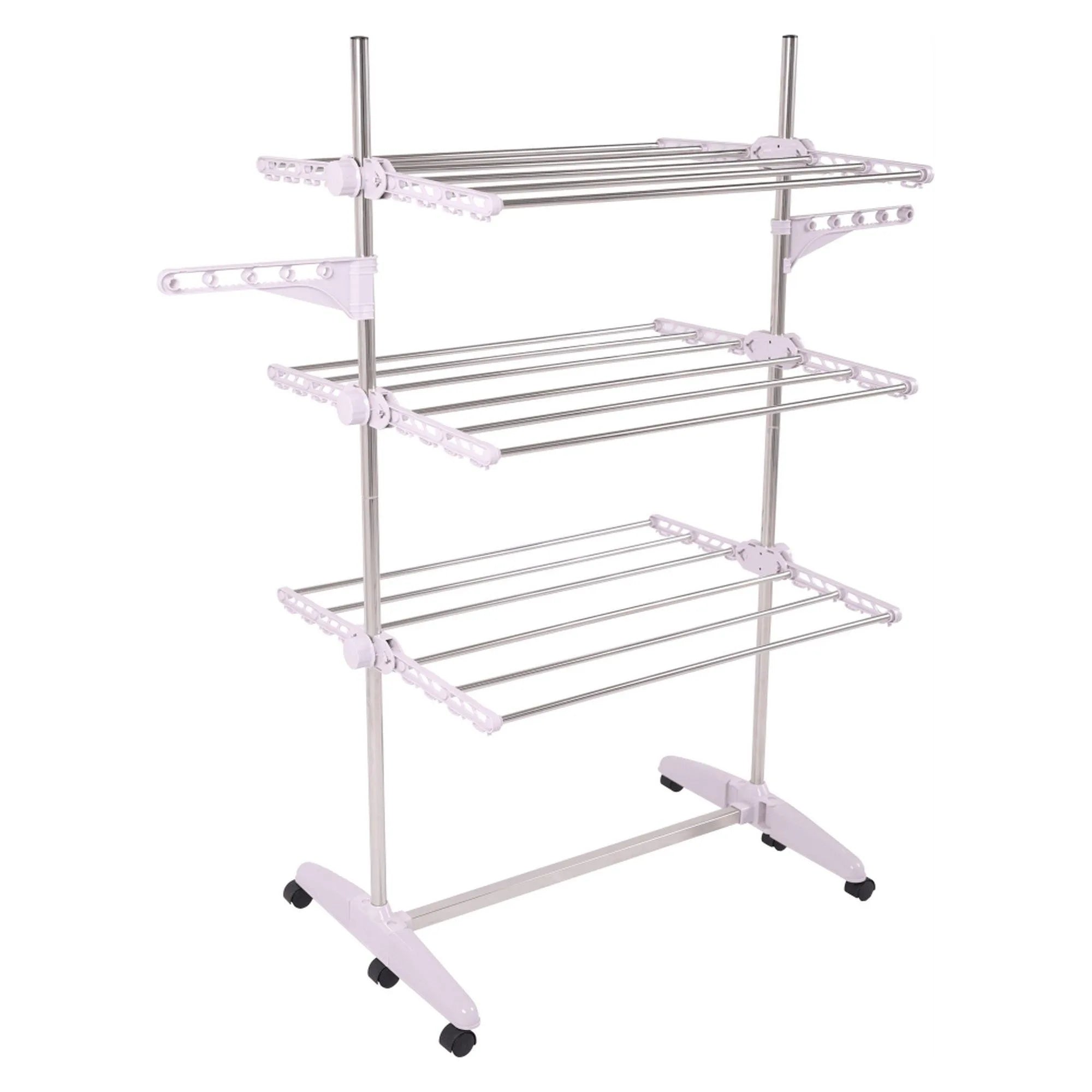 Uscator haine DENAL, alb/crom, metal/plastic, 88x66x147 cm