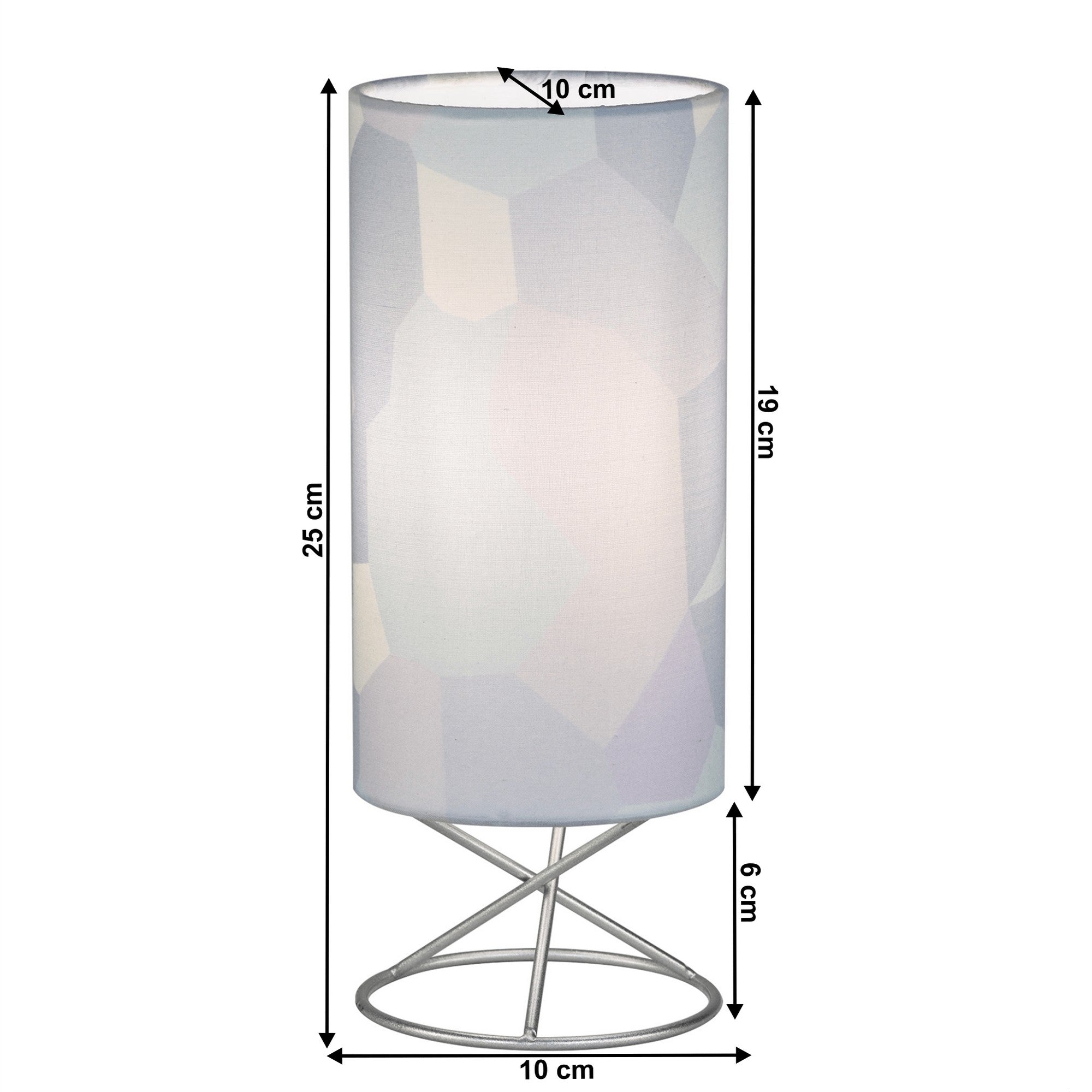 Veioza AVAM, gri, material textil/metal, 10x25 cm