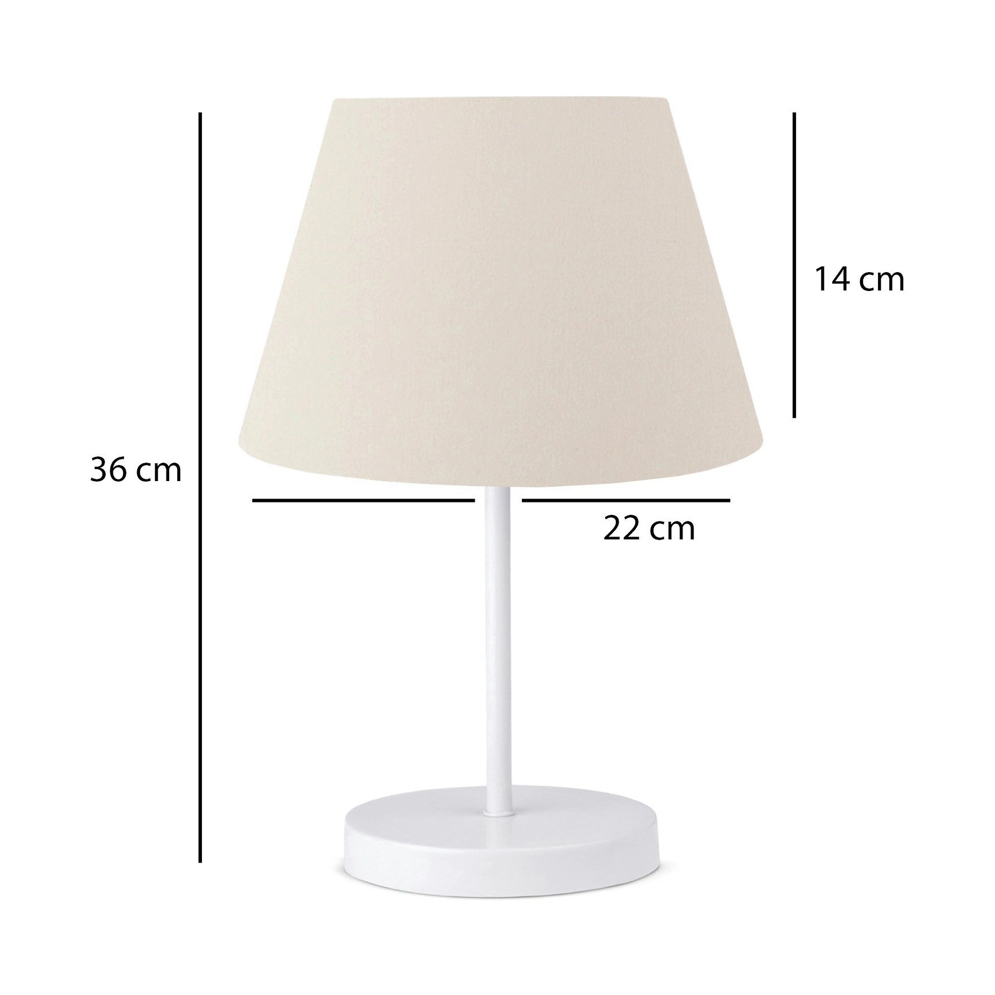 Veioza AYD-3121, bej/alb, material textil/metal, 22x36 cm