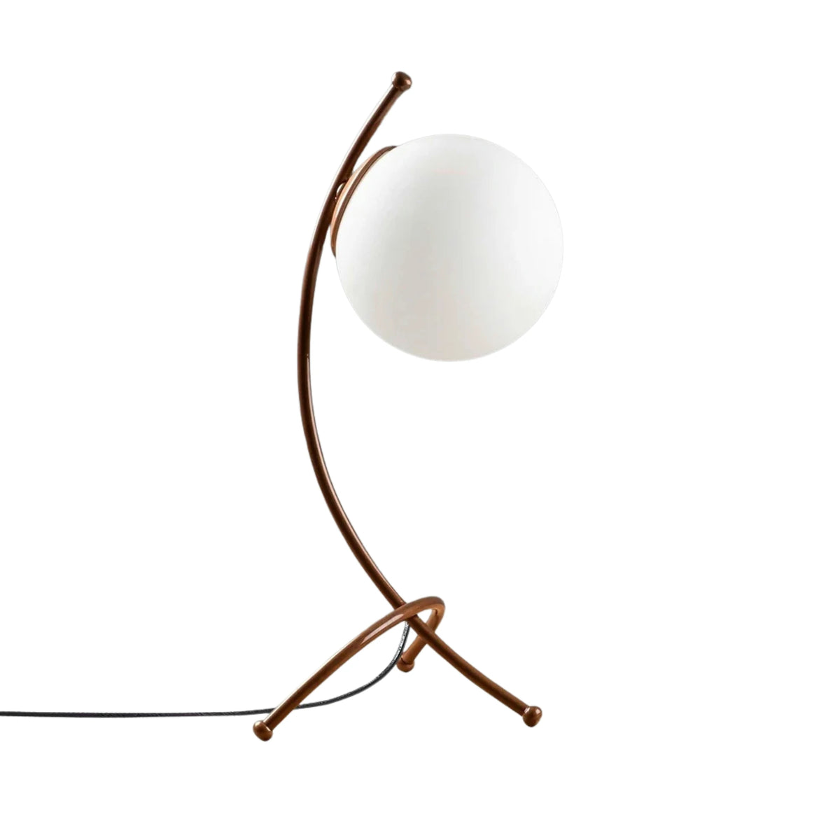 Veioza YAY 5013, alb/cupru, sticla/metal, 23x18x43 cm