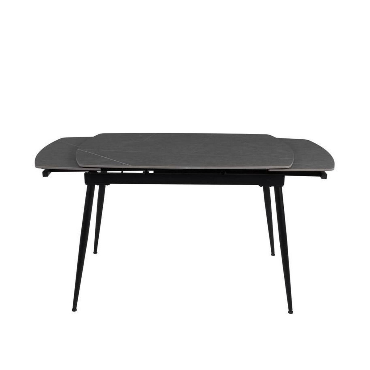 Masa extensibila VELA, gri cu efect de marmura, ceramica/metal, 110/170x75x76 cm