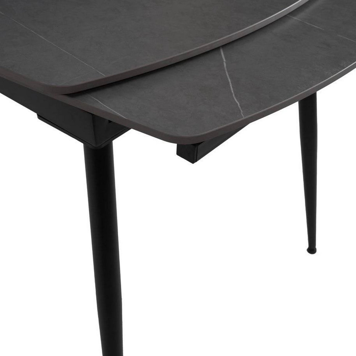 Masa extensibila VELA, gri cu efect de marmura, ceramica/metal, 110/170x75x76 cm