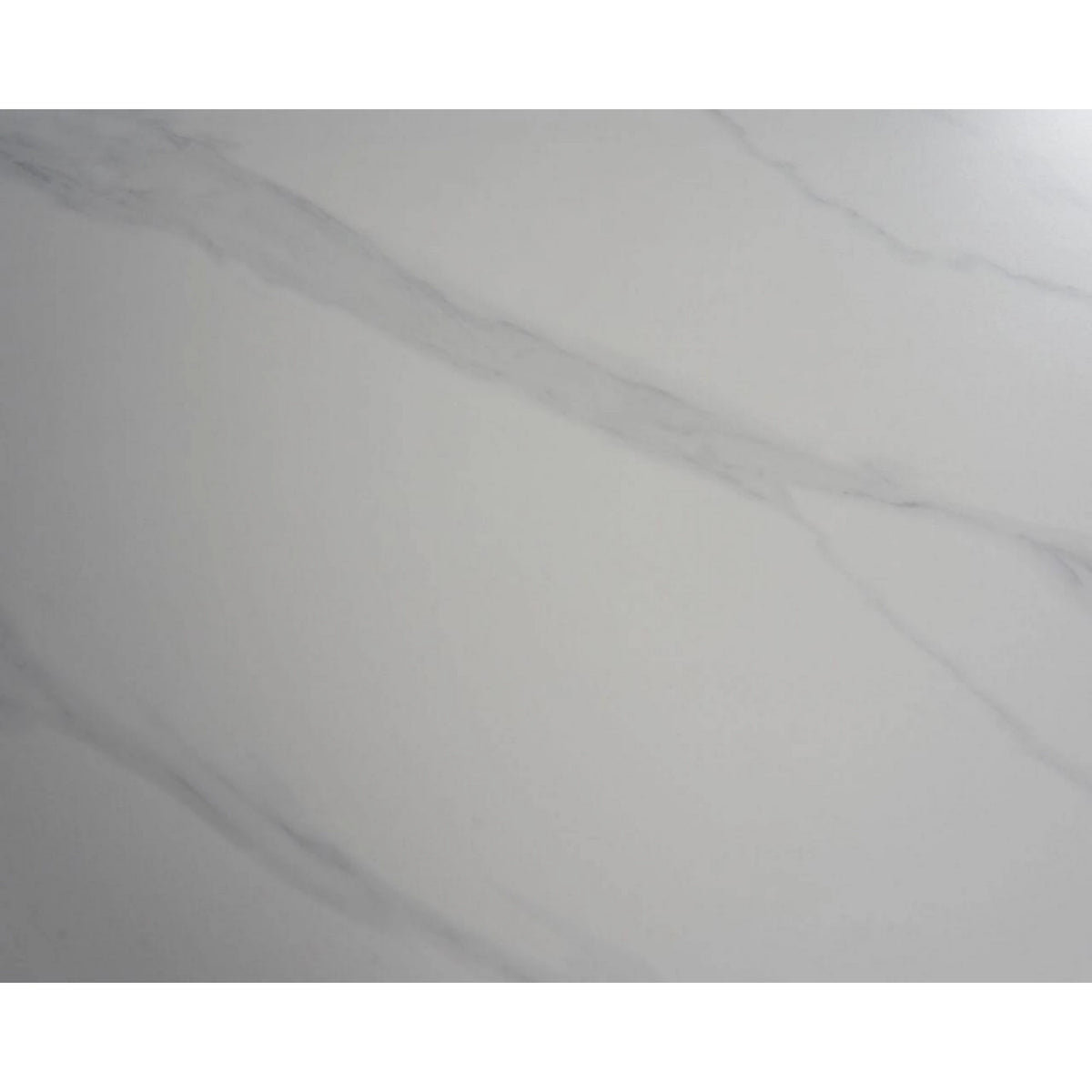 Masa extensibila VELA, alb cu efect de marmura/negru, ceramica/metal, 110/170x75x76 cm