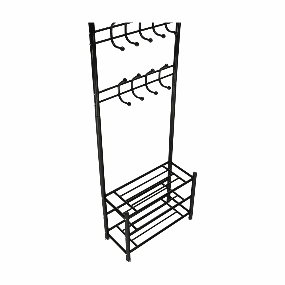 Mobilier hol BARNUM, negru, metal, 66x30x190 cm