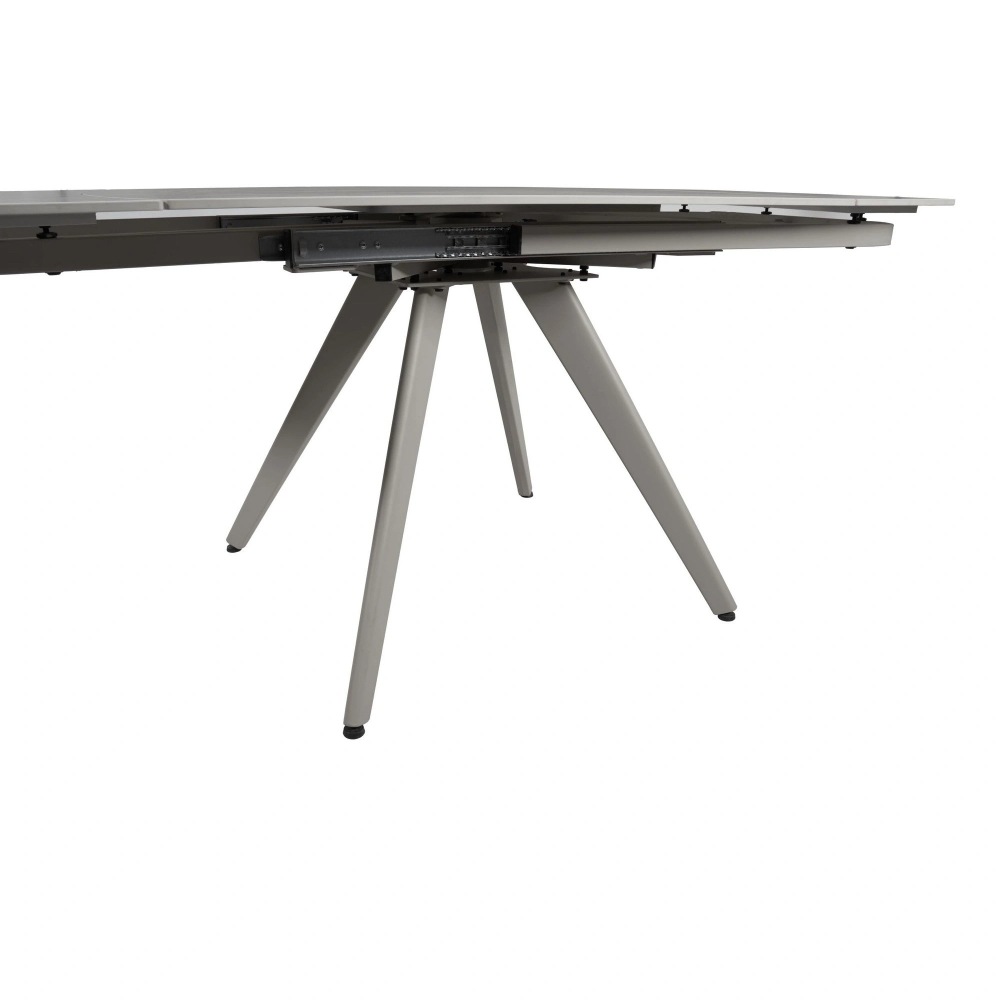 Masa extensibila VIGO, gri cu efect de piatra, ceramica/metal, 120/180x80x77 cm