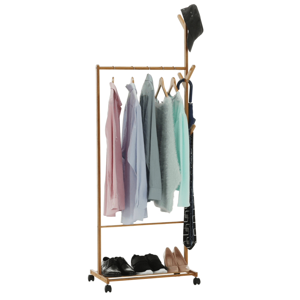 Stander haine VIKIR TYP 1, bambus, lemn, 60x35x174 cm