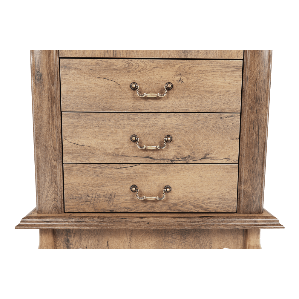 Vitrina VILAR DA4, stejar lefkas, DTD laminat, 75x42x196 cm