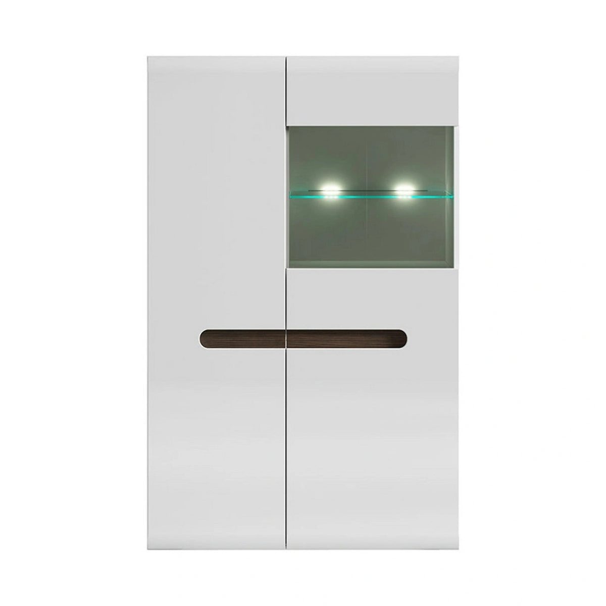 Vitrina AZTECA TRIO, alb, PAL/sticla, cu iluminare LED, 90x41x145 cm