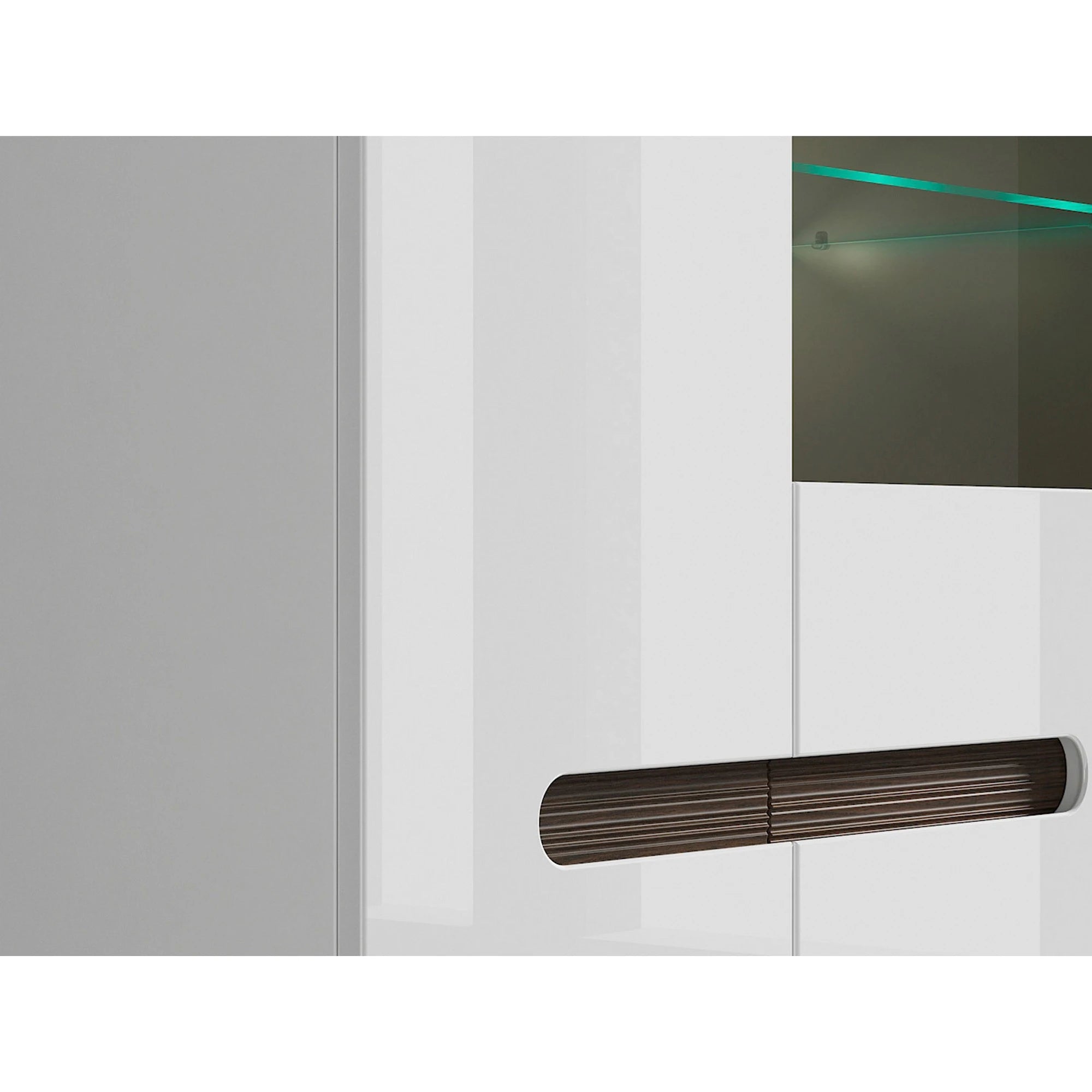 Vitrina AZTECA TRIO, alb, PAL/sticla, cu iluminare LED, 90x41x145 cm