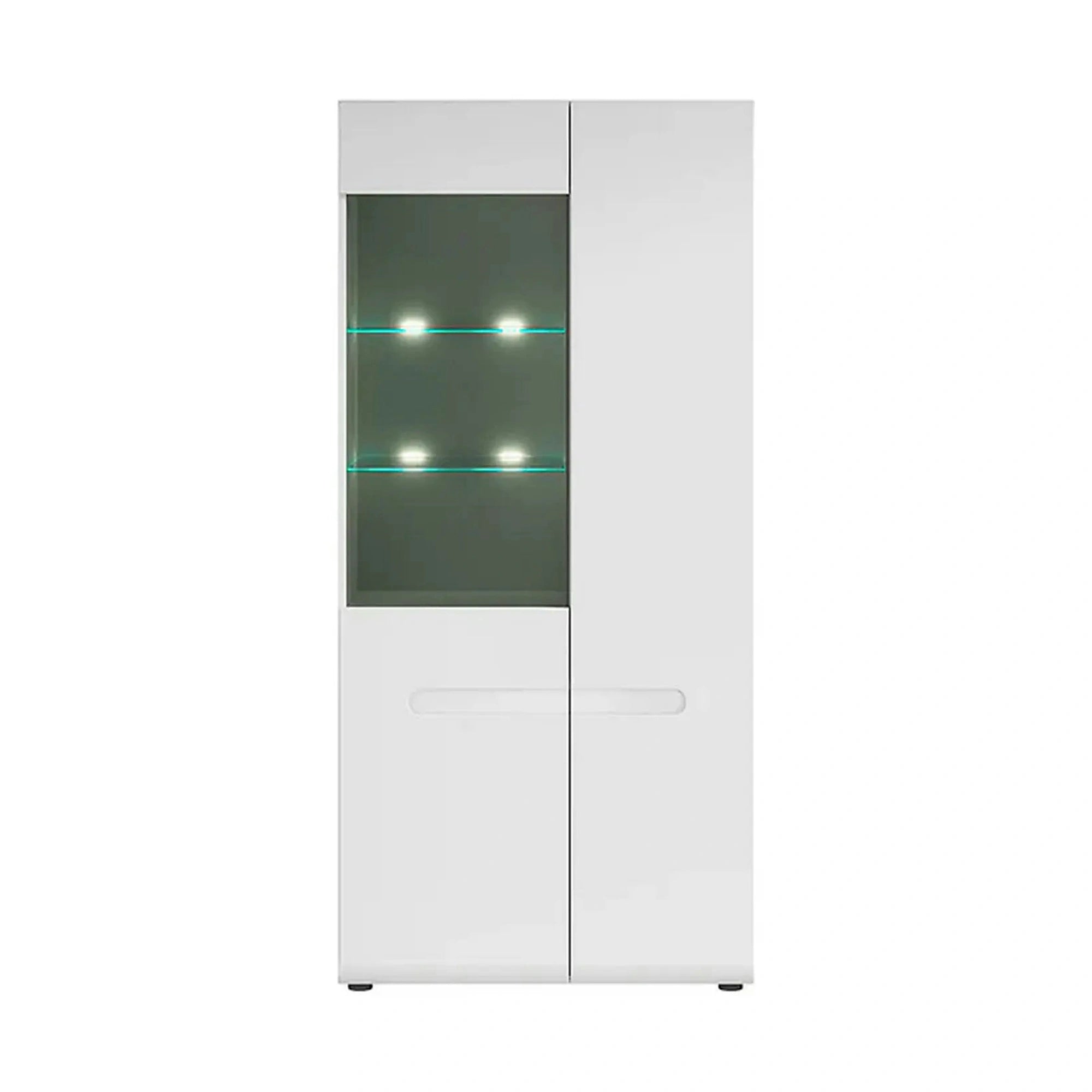 Vitrina AZTECA TRIO, alb, PAL/sticla, cu iluminare LED, 90x41x193 cm