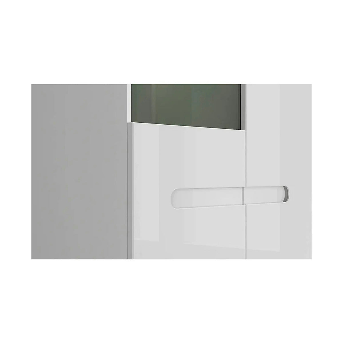 Vitrina AZTECA TRIO, alb, PAL/sticla, cu iluminare LED, 90x41x193 cm