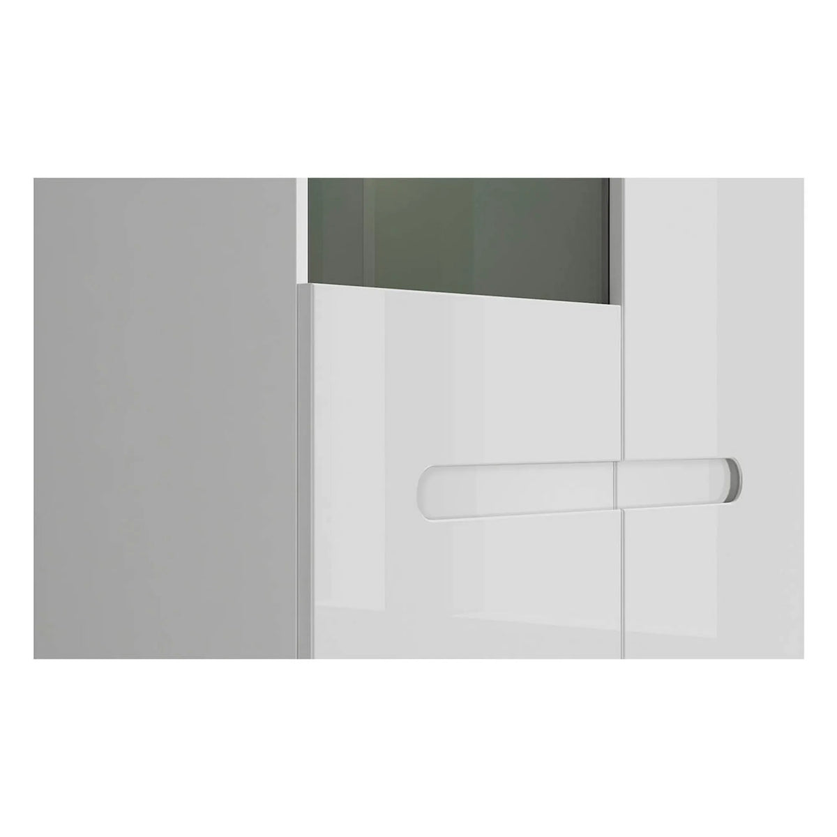 Vitrina AZTECA TRIO, alb, PAL/sticla, cu iluminare LED, 90x41x193 cm