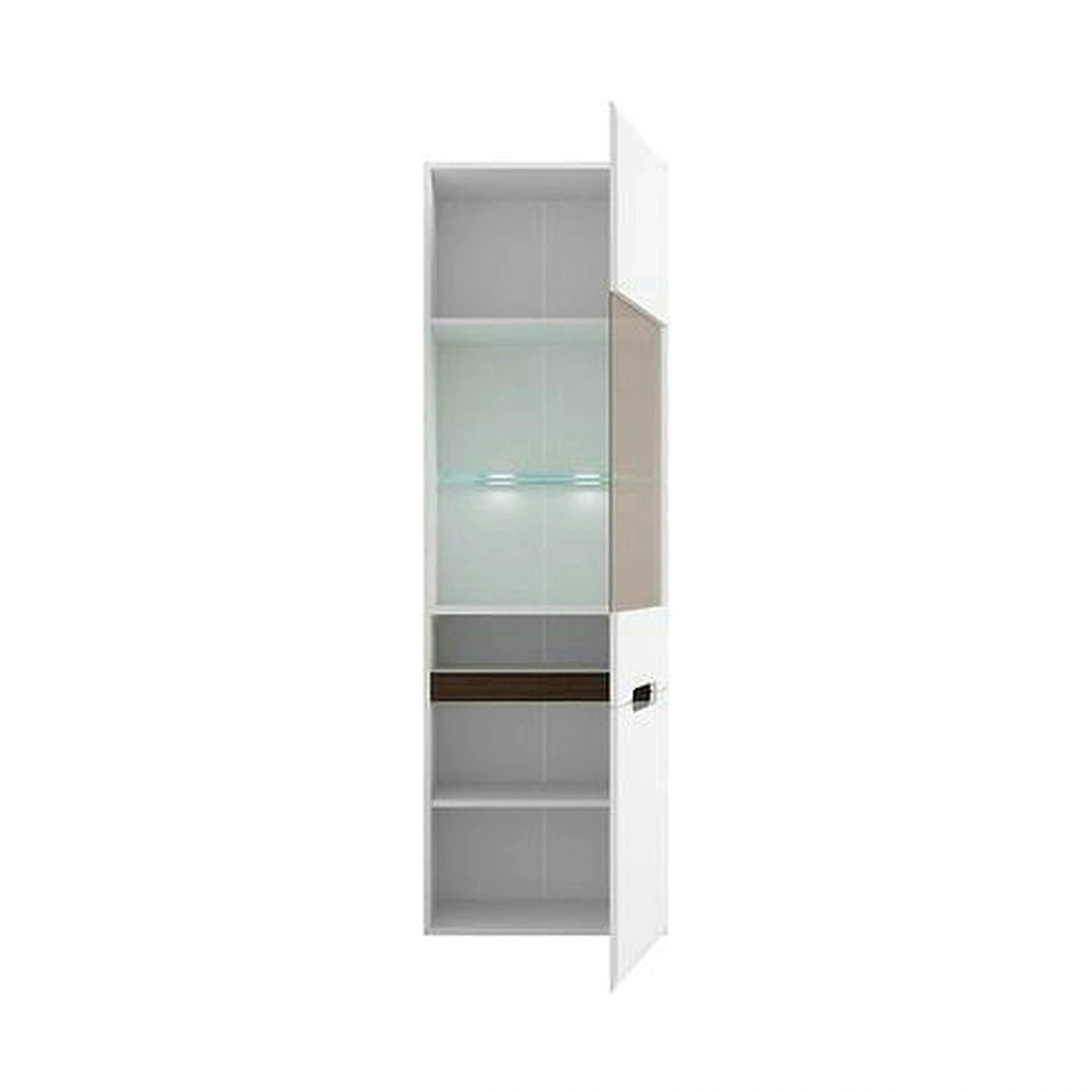 Vitrina AZTECA TRIO REG1W1D-19-6, alb, PAL/sticla securizata, 60x41x193 cm
