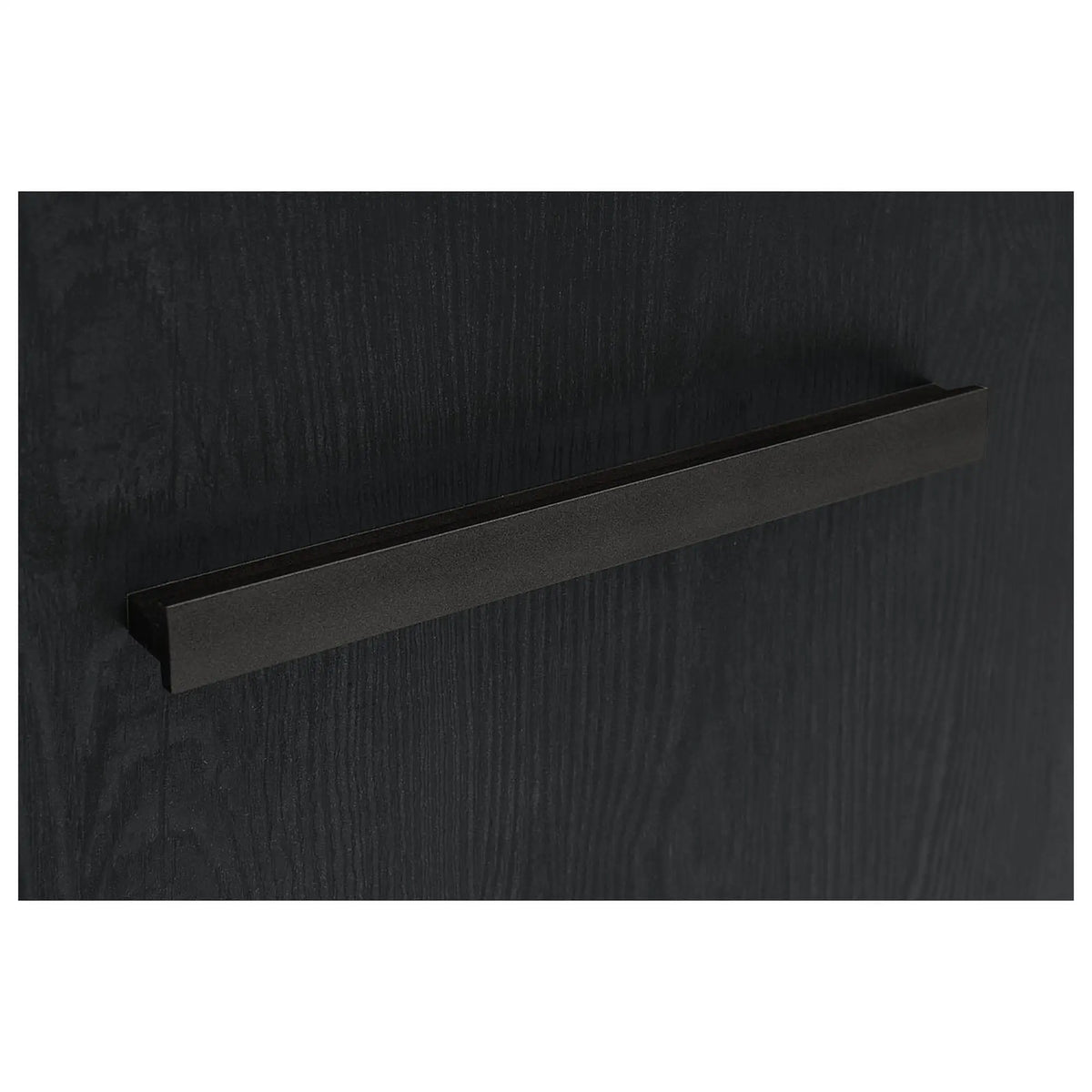 Vitrina BALIN, stejar/negru, PAL/sticla, cu iluminare LED, 101x40x149 cm