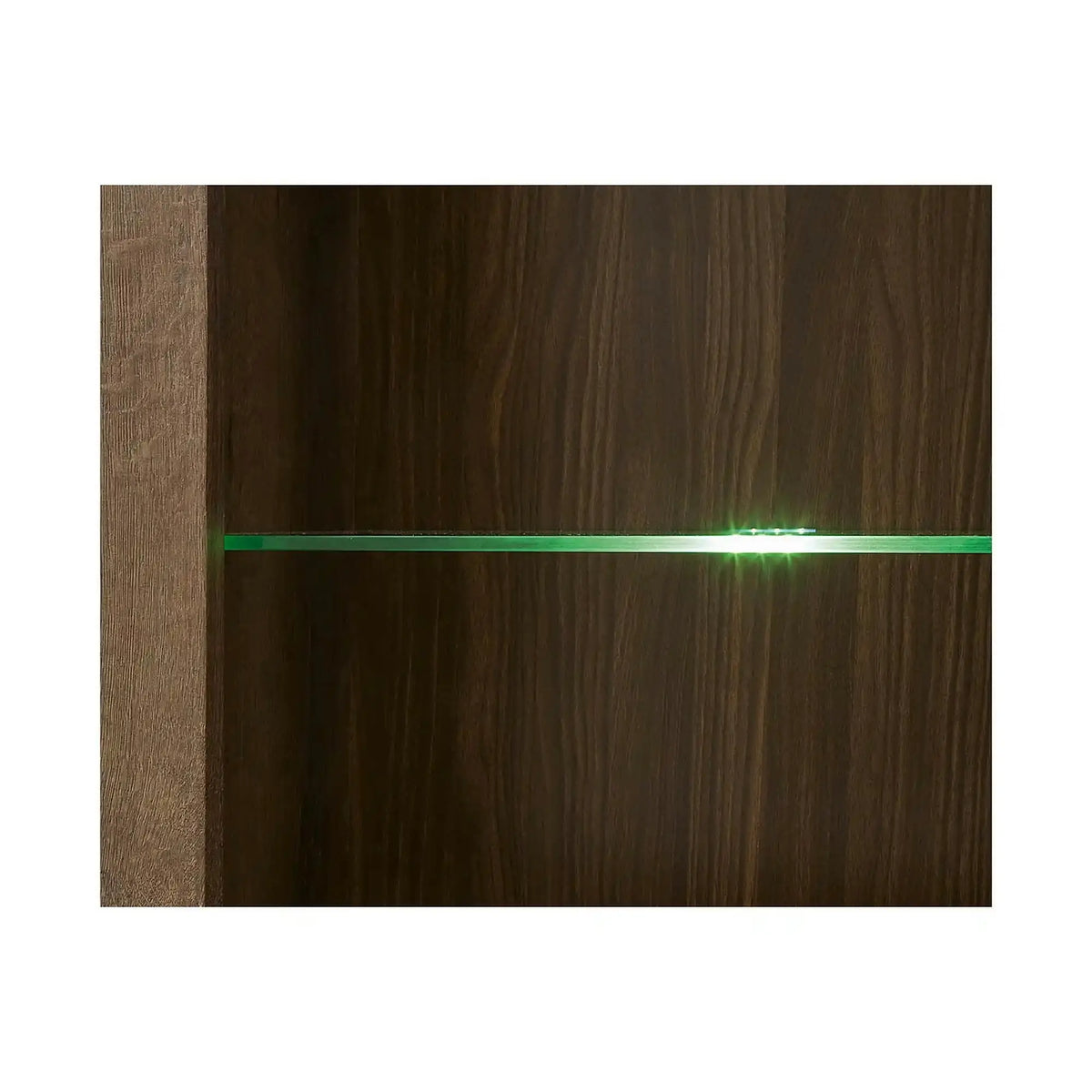 Vitrina BALIN, stejar/negru, PAL/sticla, cu iluminare LED, 68x40x197 cm