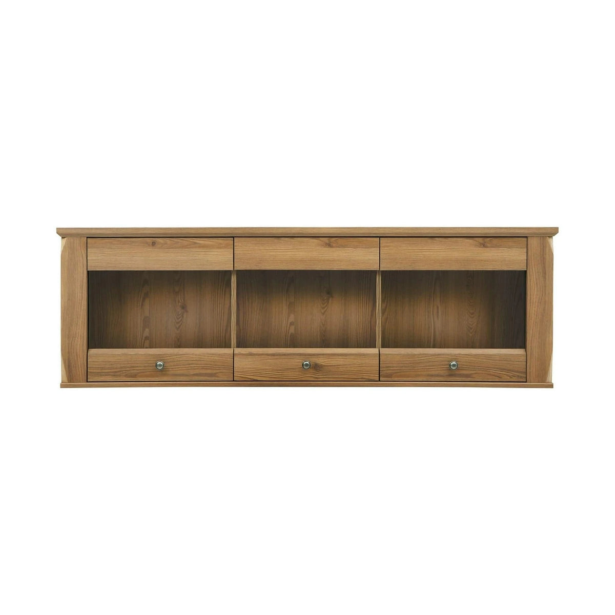 Vitrina BERGEB SFW3W, stejar, PAL/sticla securizata, 156x34x50 cm