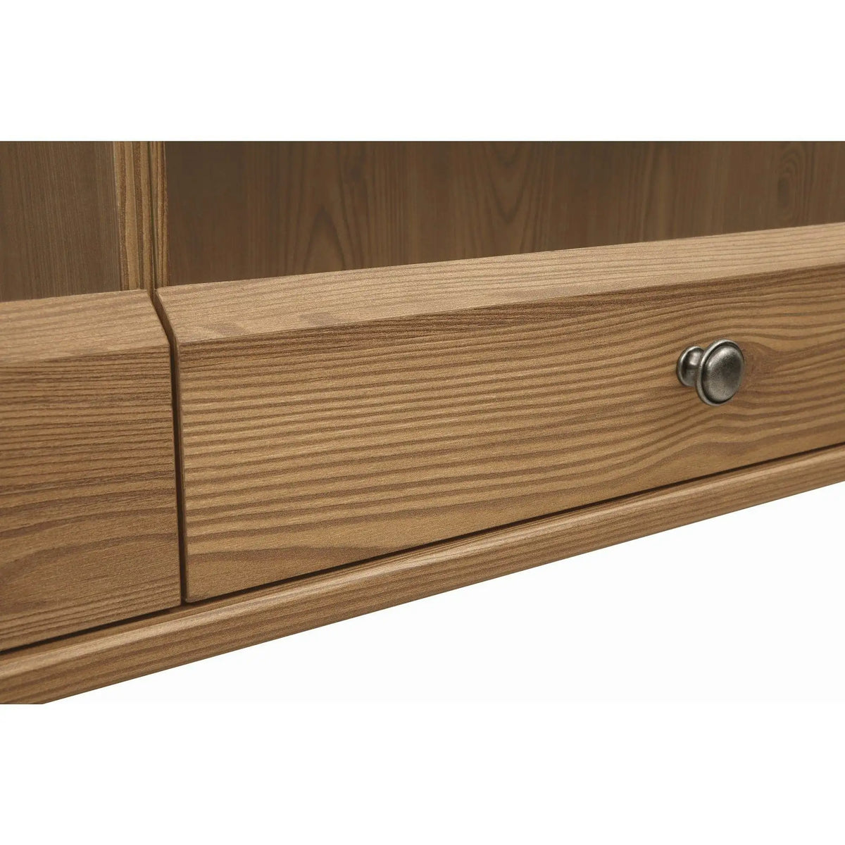 Vitrina BERGEB SFW3W, stejar, PAL/sticla securizata, 156x34x50 cm