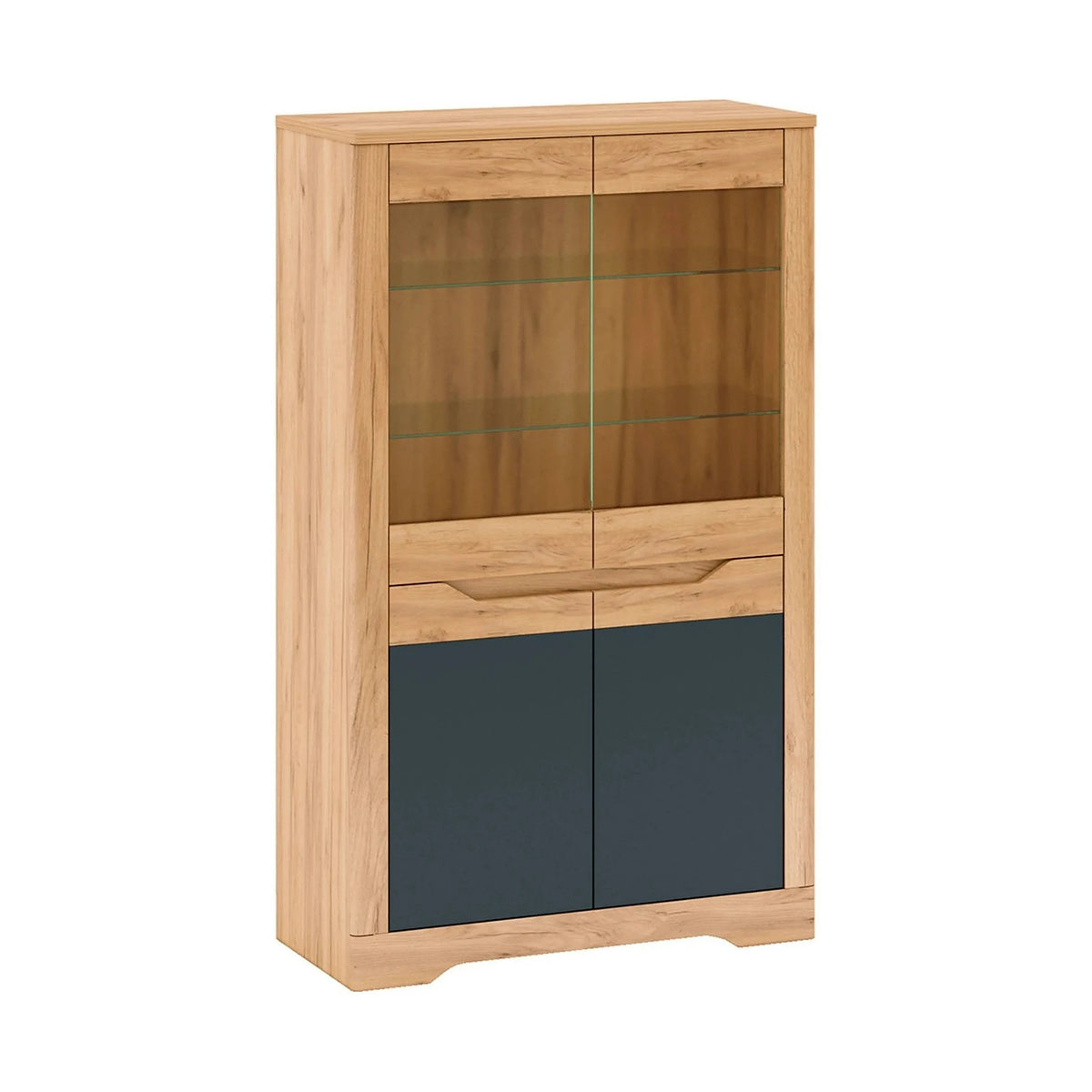 Vitrina FIDEL C, stejar artisan/gri grafit, PAL laminat, 95x42x160 cm
