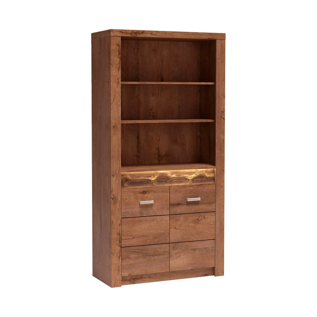 Vitrina INFINITY I-05, frasin deschis, PAL melaminat, 96x42x192 cm