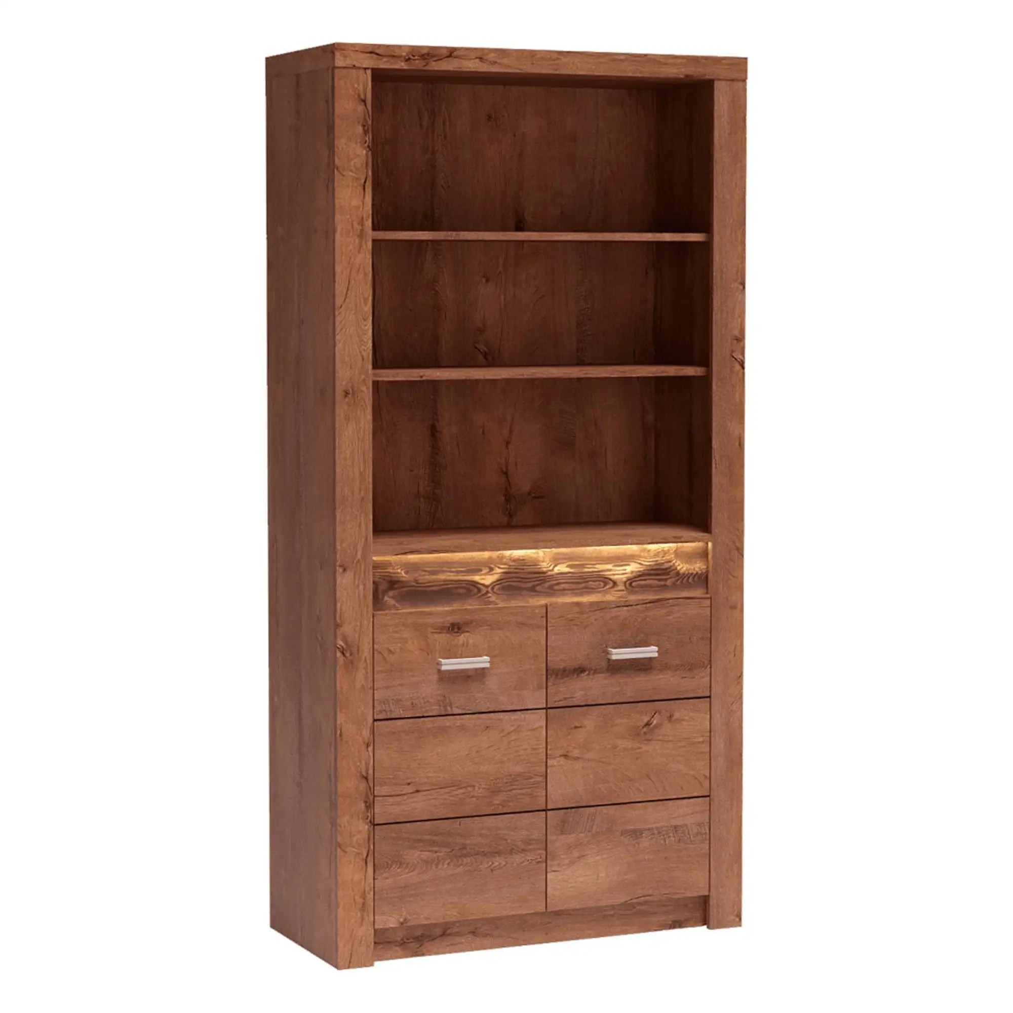 Vitrina INFINITY I-05, frasin deschis, PAL melaminat, 96x42x192 cm