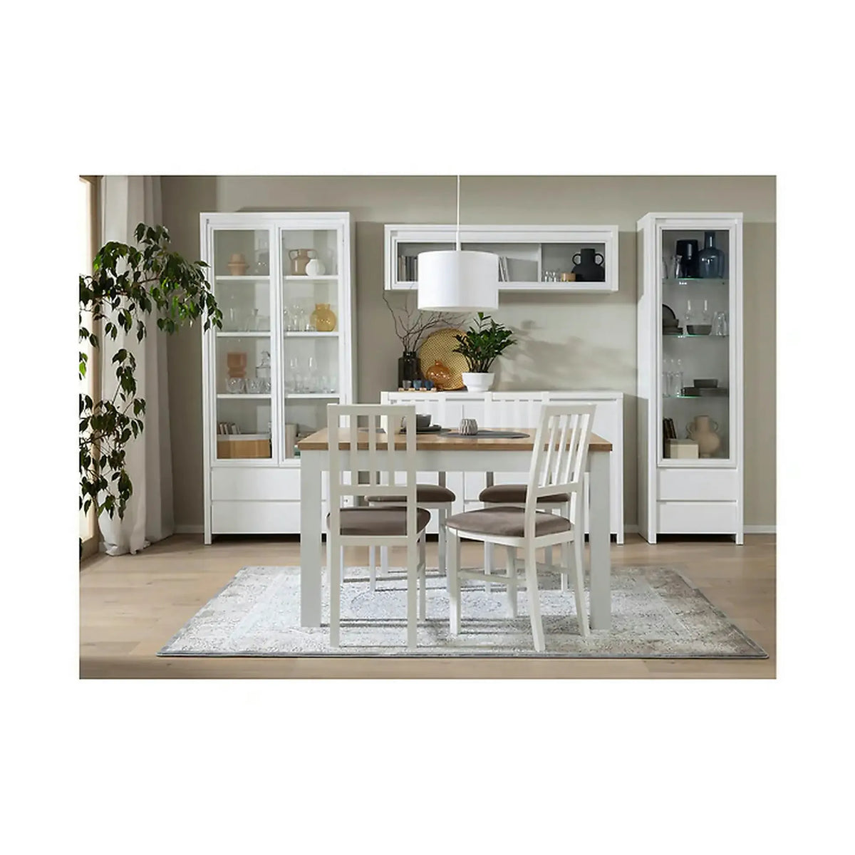 Vitrina KASPIAN, alb, PAL, 90x41x201 cm