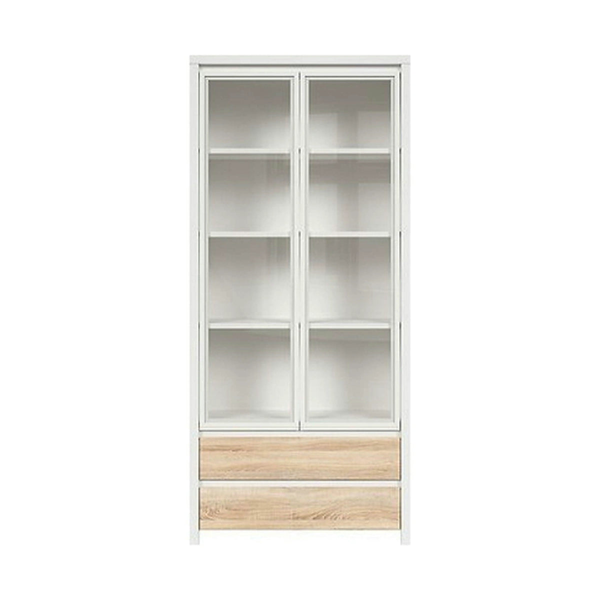 Vitrina KASPIAN, alb/stejar, PAL, 90x41x201 cm