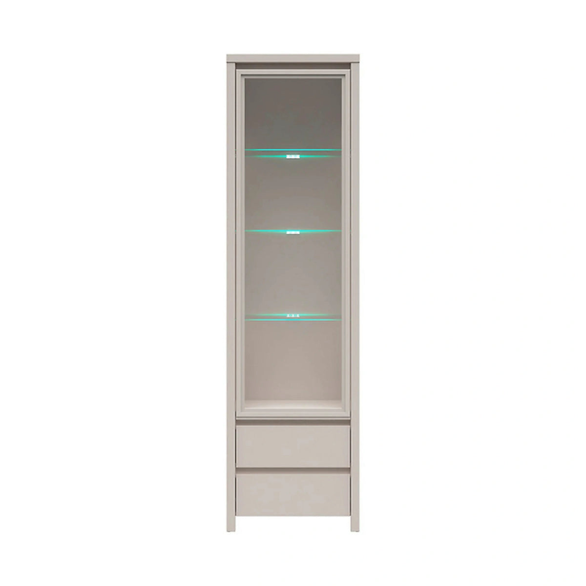Vitrina KASPIAN, casmir, PAL/sticla, 56x41x201 cm