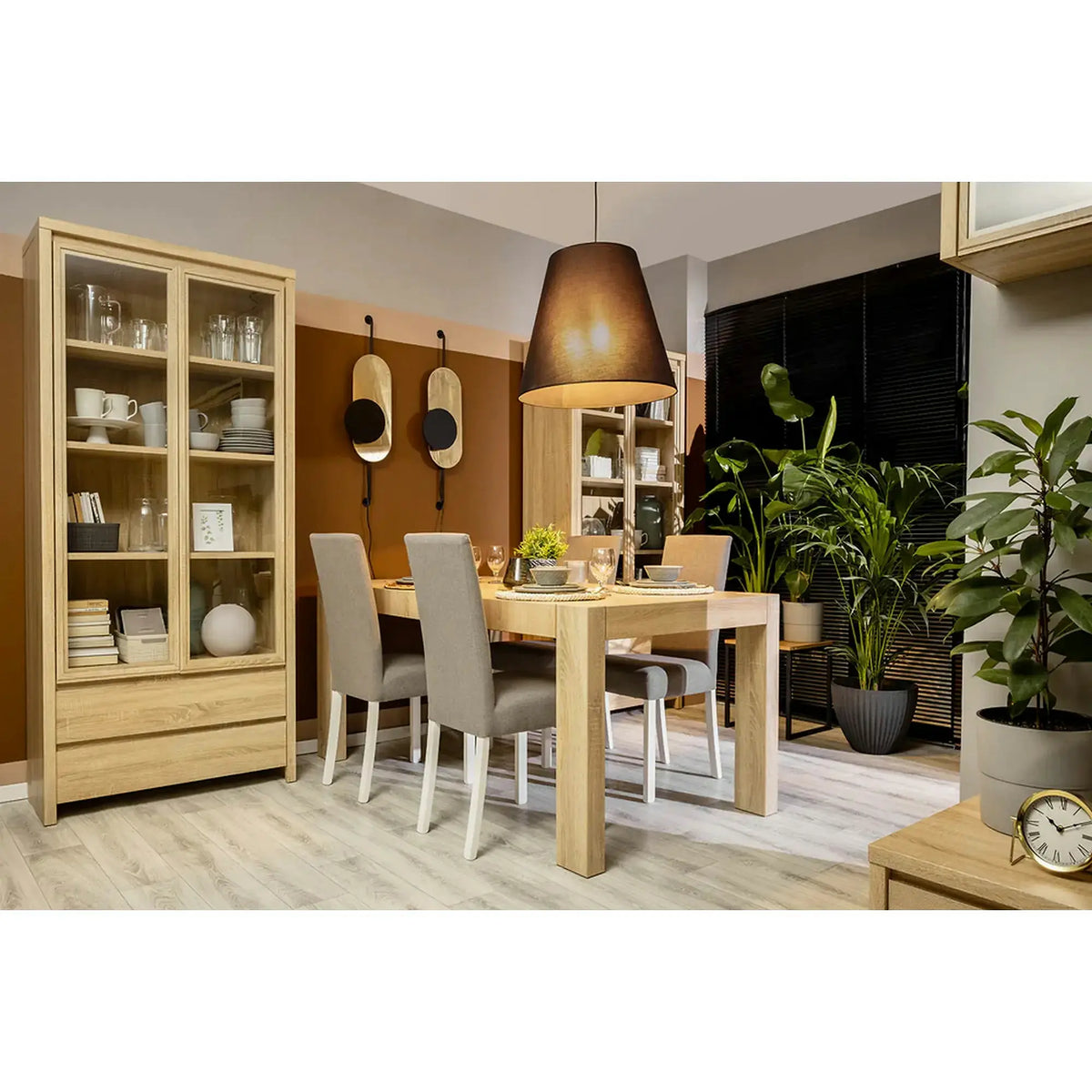 Vitrina KASPIAN, stejar sonoma, PAL, 90x41x201 cm