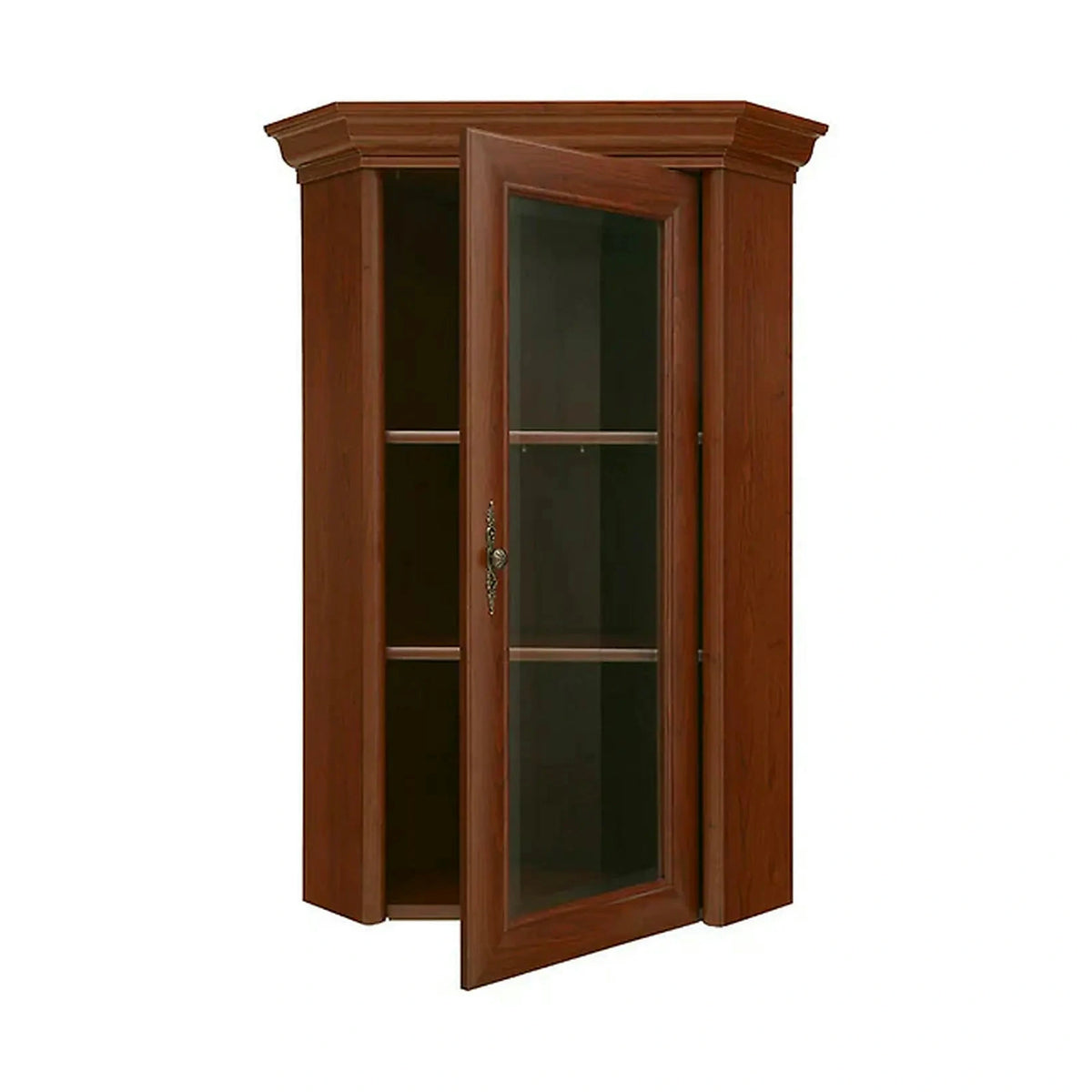 Vitrina KENT ENAD1WN, castan, PAL/sticla securizata, 59x59x115 cm