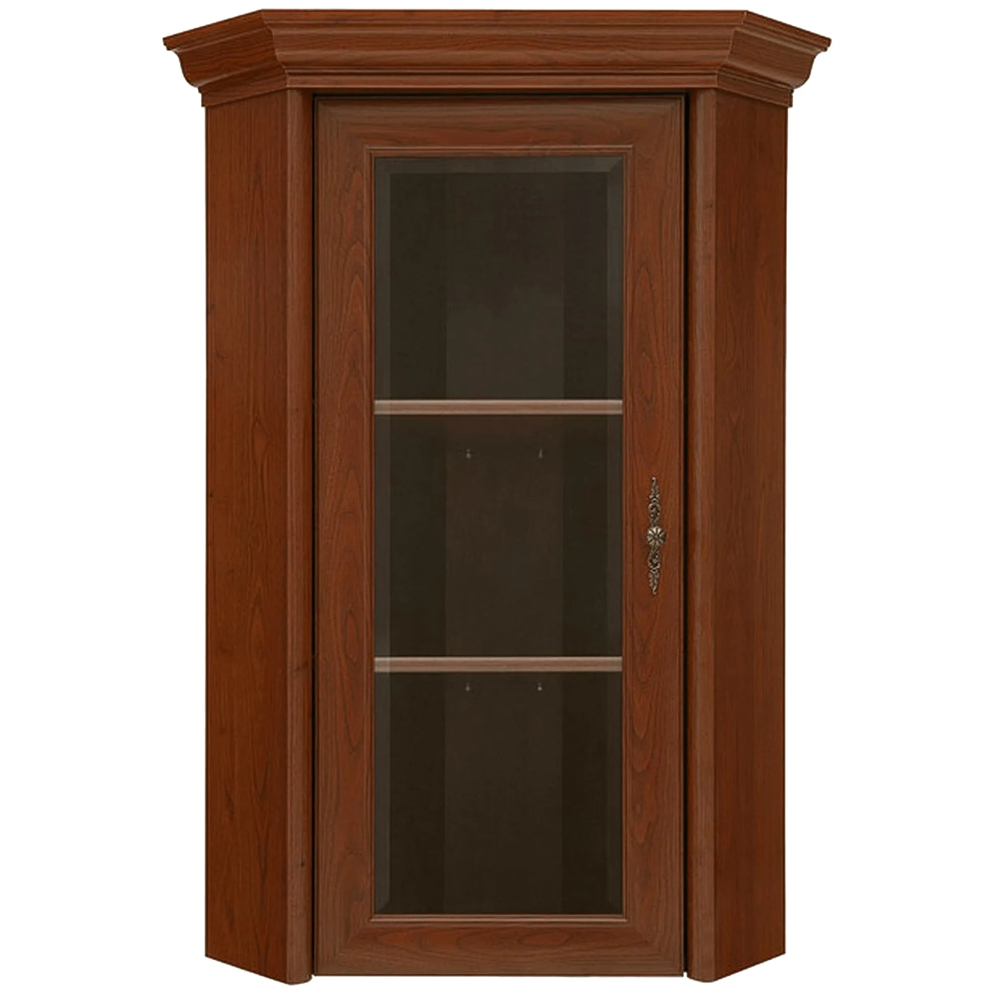 Vitrina KENT ENAD1WN, castan, PAL/sticla securizata, 59x59x115 cm