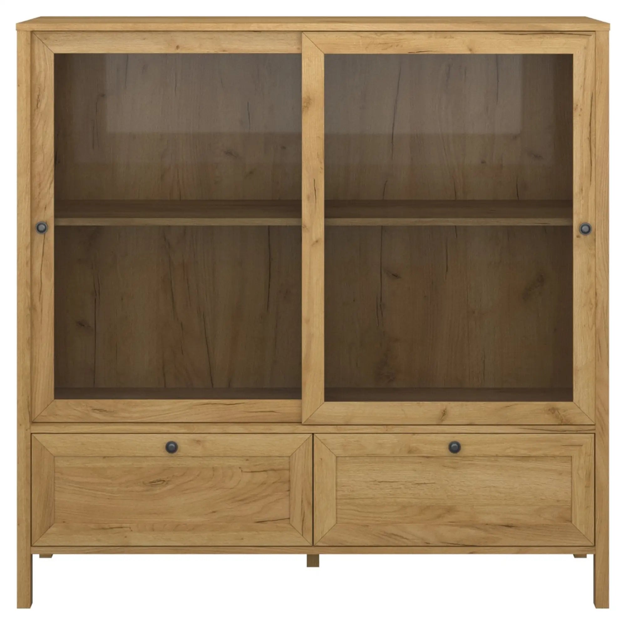 Vitrina KLARK, stejar auriu, PAL laminat, 133x42x134 cm