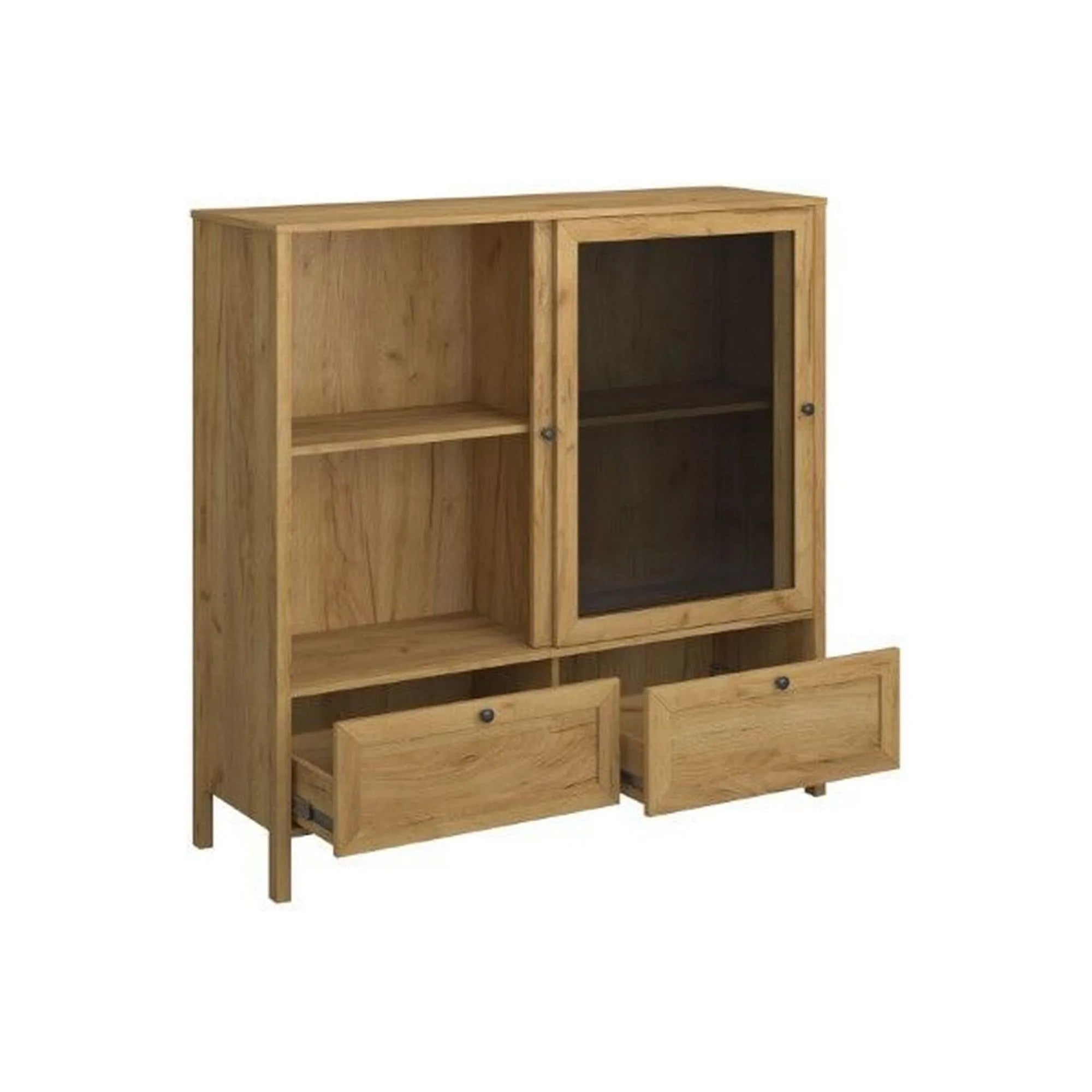 Vitrina KLARK, stejar auriu, PAL laminat, 133x42x134 cm