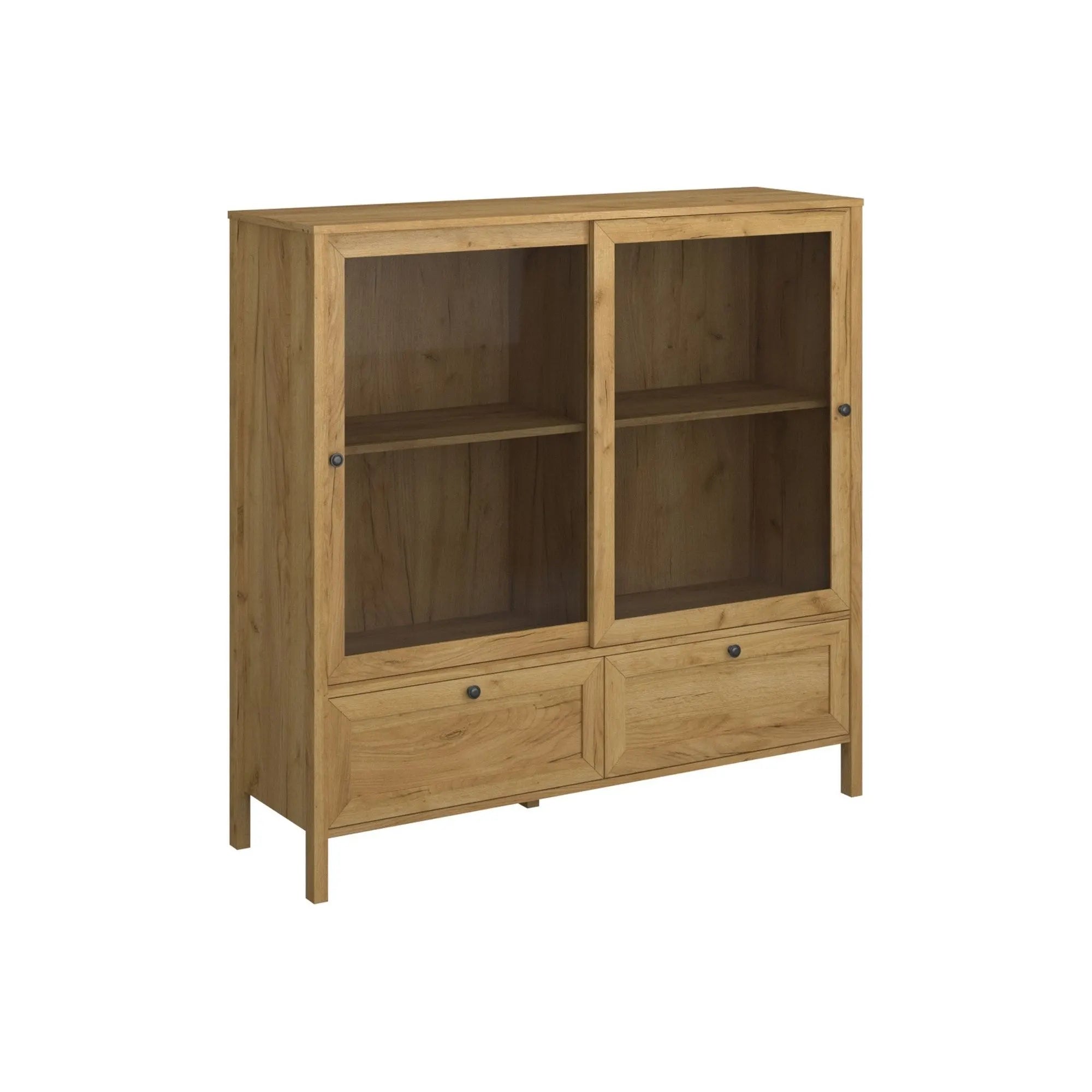 Vitrina KLARK, stejar auriu, PAL laminat, 133x42x134 cm