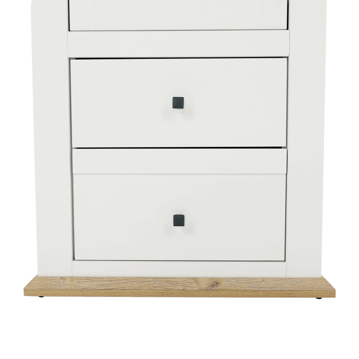 Vitrina LEON MZ4, alb/stejar deschis, PAL laminat, 70x40x200 cm