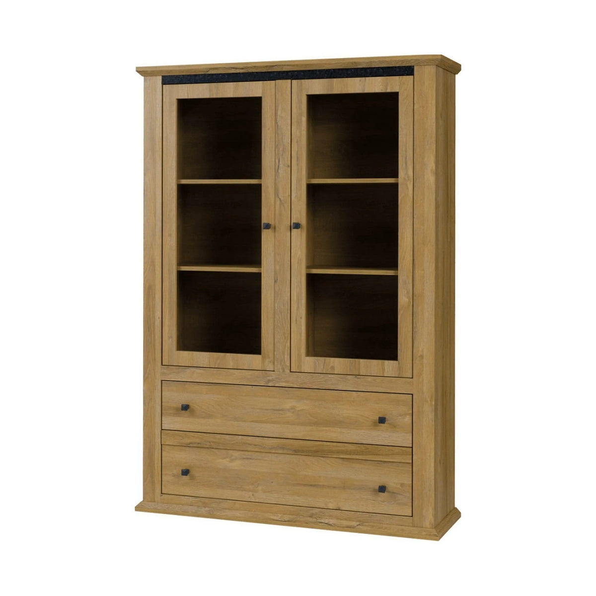 Vitrina LEON MZ5, stejar, PAL laminat, 125x40x180 cm