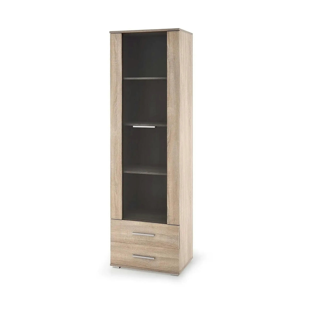 Vitrina LIMA, stejar sonoma, PAL/sticla, 60x40x200 cm