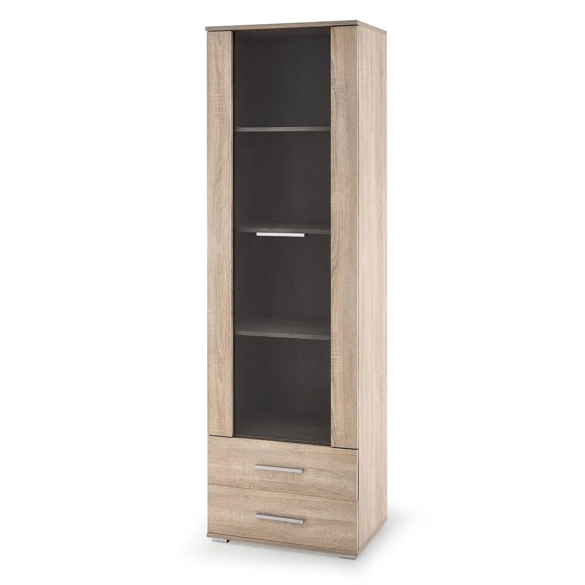 Vitrina LIMA, stejar sonoma, PAL/sticla, 60x40x200 cm