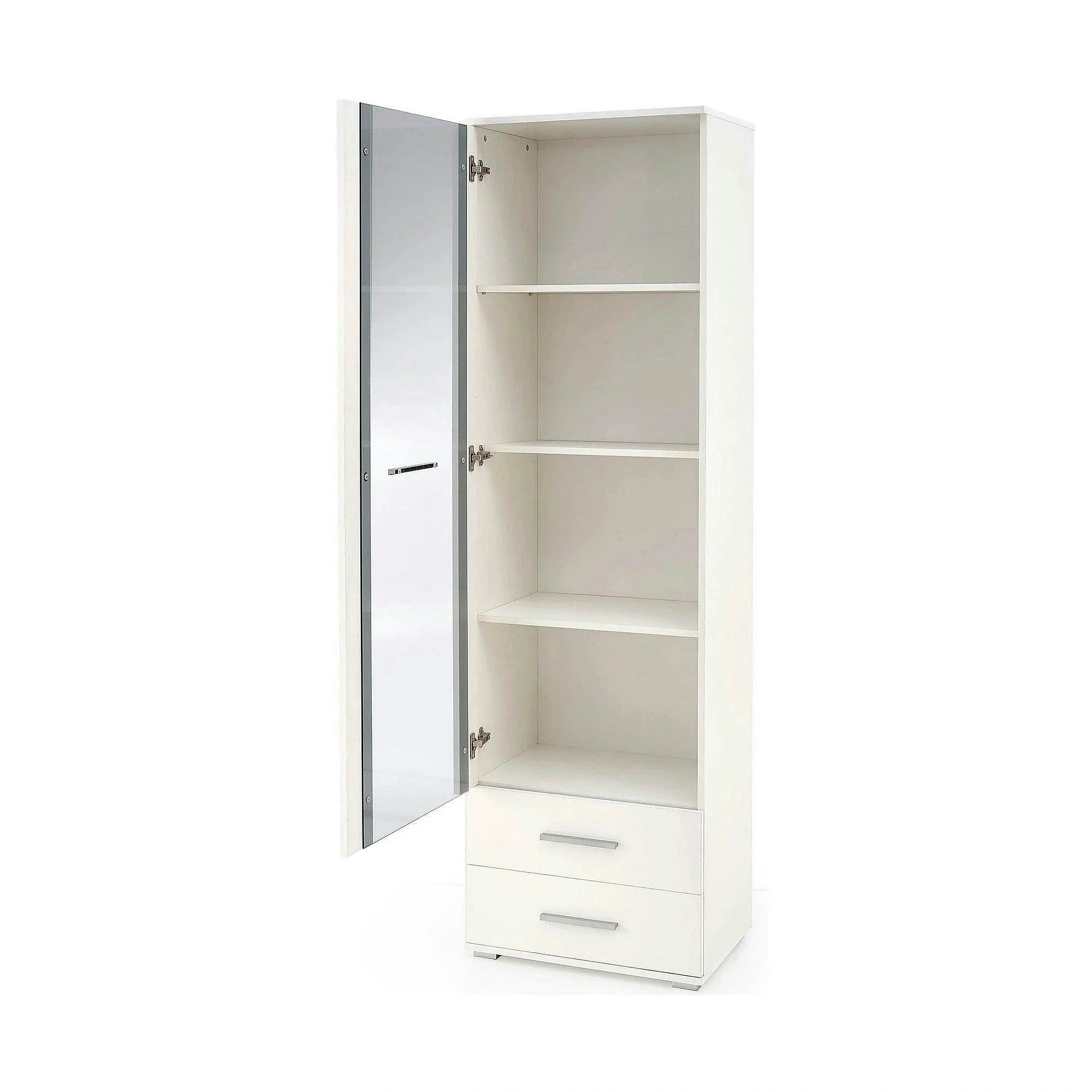 Vitrina LIMA W-1, alb, PAL laminat/sticla, 60x40x200 cm