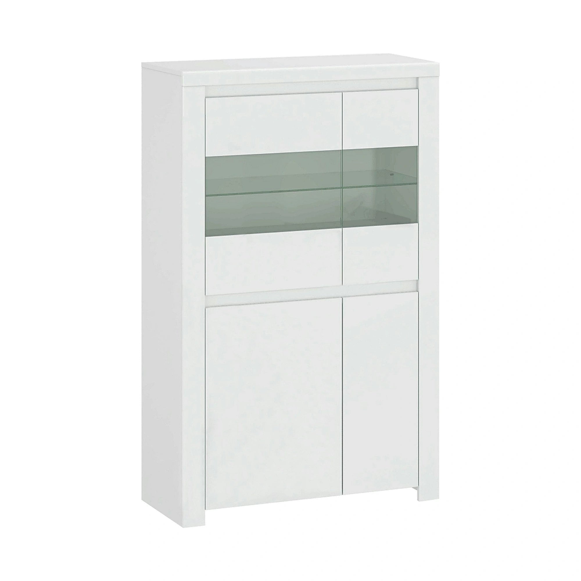 Vitrina LINGO, alb, PAL laminat, sticla, 98x42x157 cm