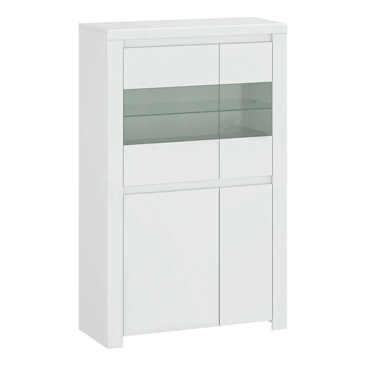 Vitrina LINGO, alb, PAL laminat, sticla, 98x42x157 cm