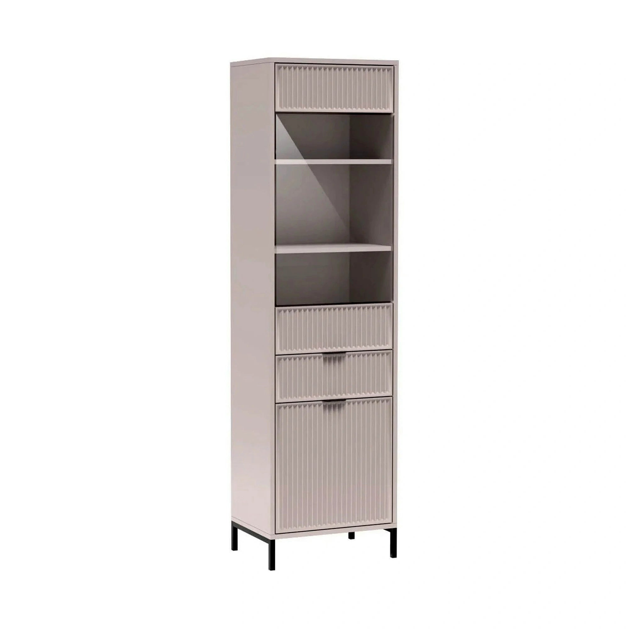 Vitrina LINKASTYLE LS5, casmir, PAL/sticla, 55x41x196 cm