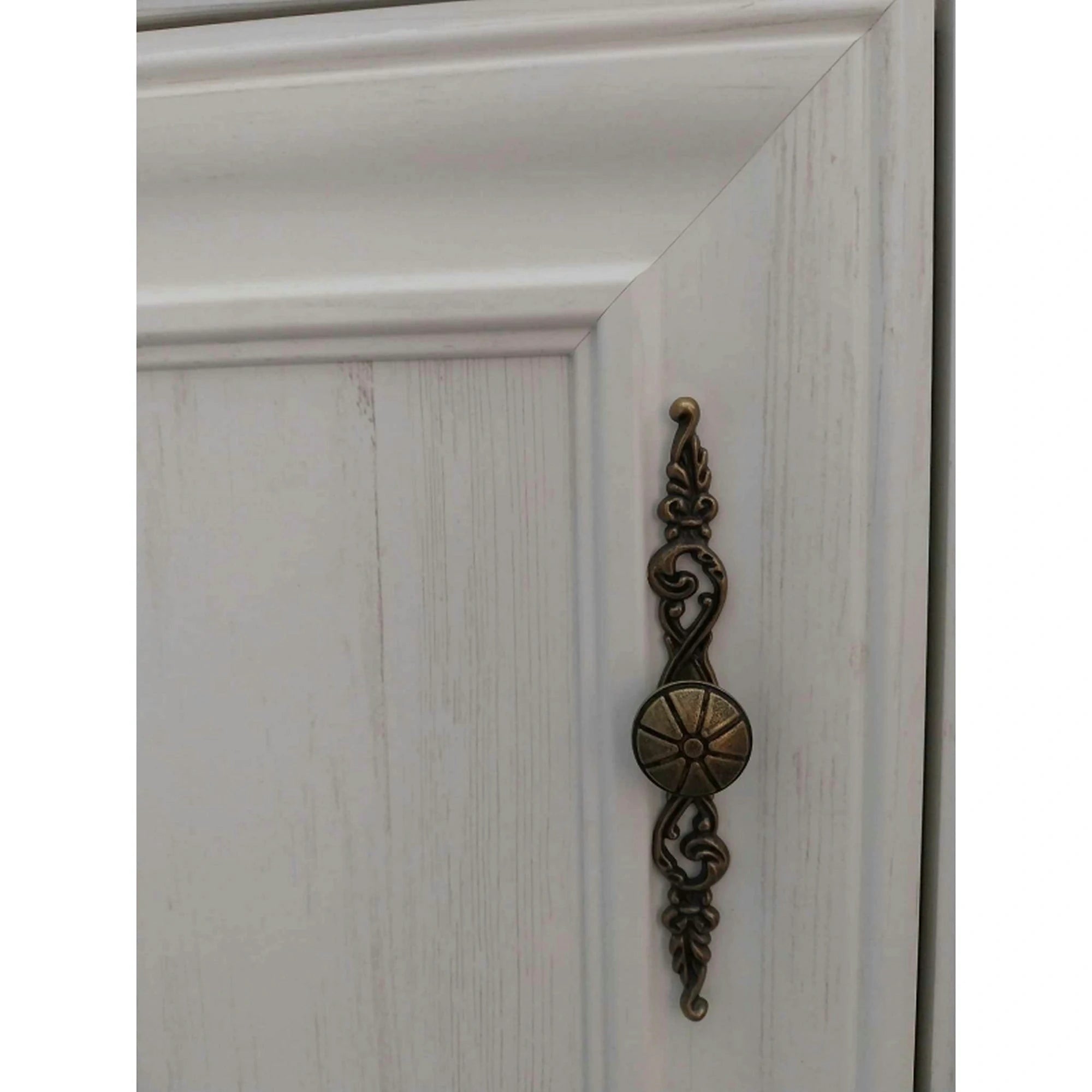 Vitrina living clasica IRYS, pin alb anderson, PAL laminat, 101x43x198 cm