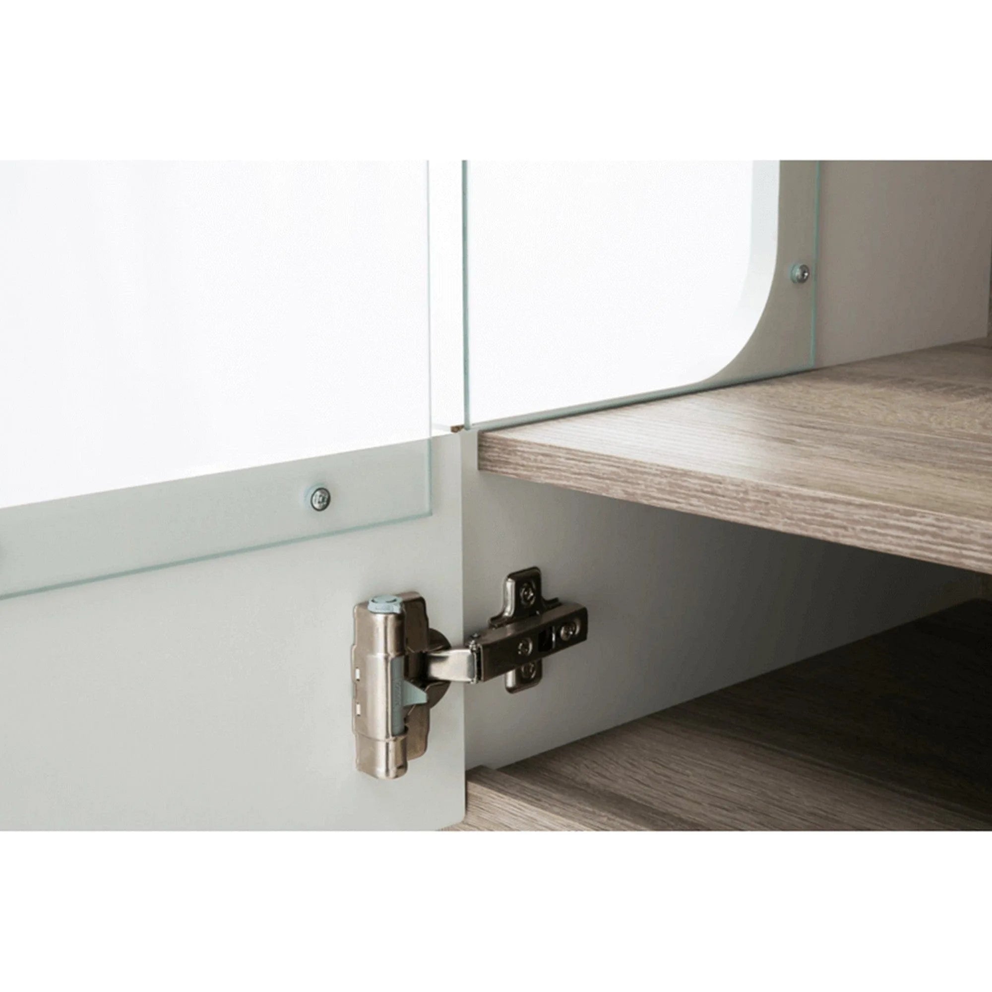 Vitrina LYNATET TYP 01, alb lucios/stejar sonoma inchis, PAL laminat/sticla, 64x42x195 cm