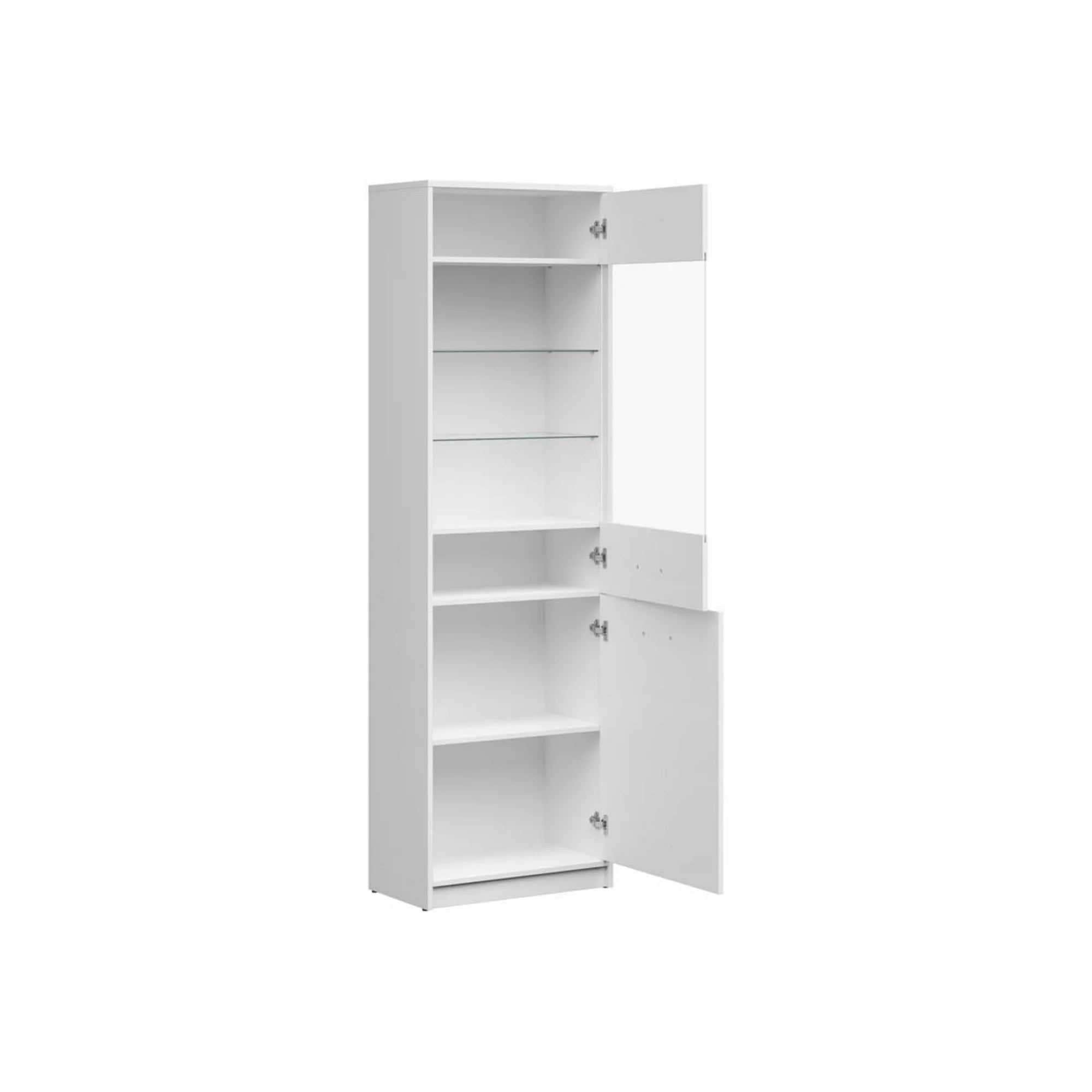 Vitrina NEPO PLUS, alb, PAL laminat/sticla, 60x34x197 cm