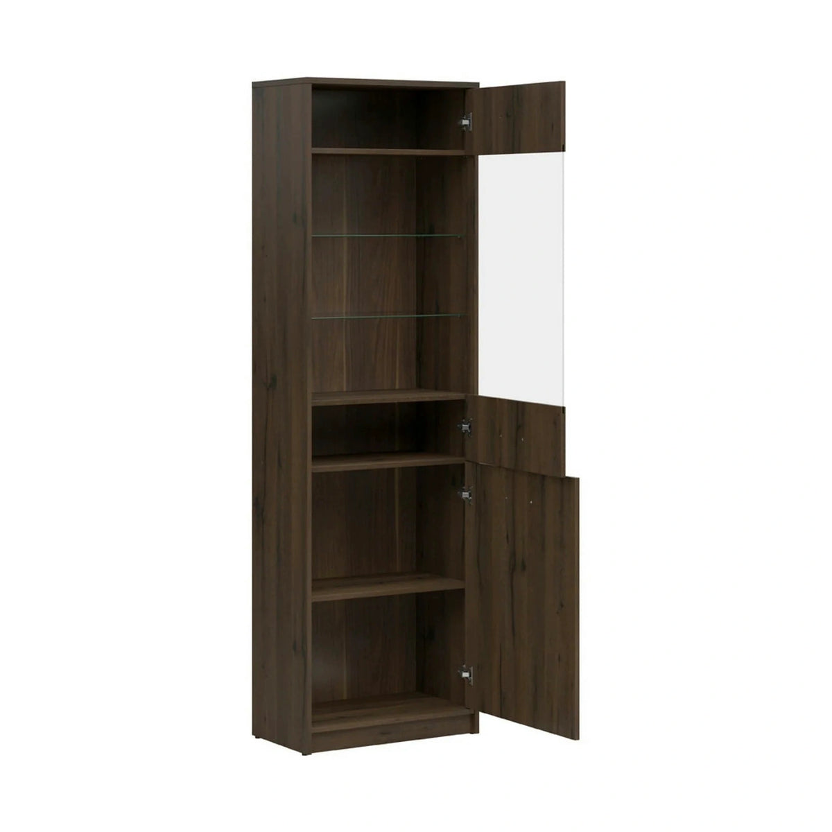 Vitrina NEPO PLUS, stejar nobil, PAL laminat/sticla, 60x34x197 cm