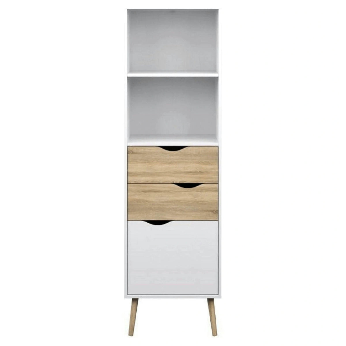 Vitrina OSLO 75382, alb/stejar sonoma, PAL melaminat, 50x39x171 cm