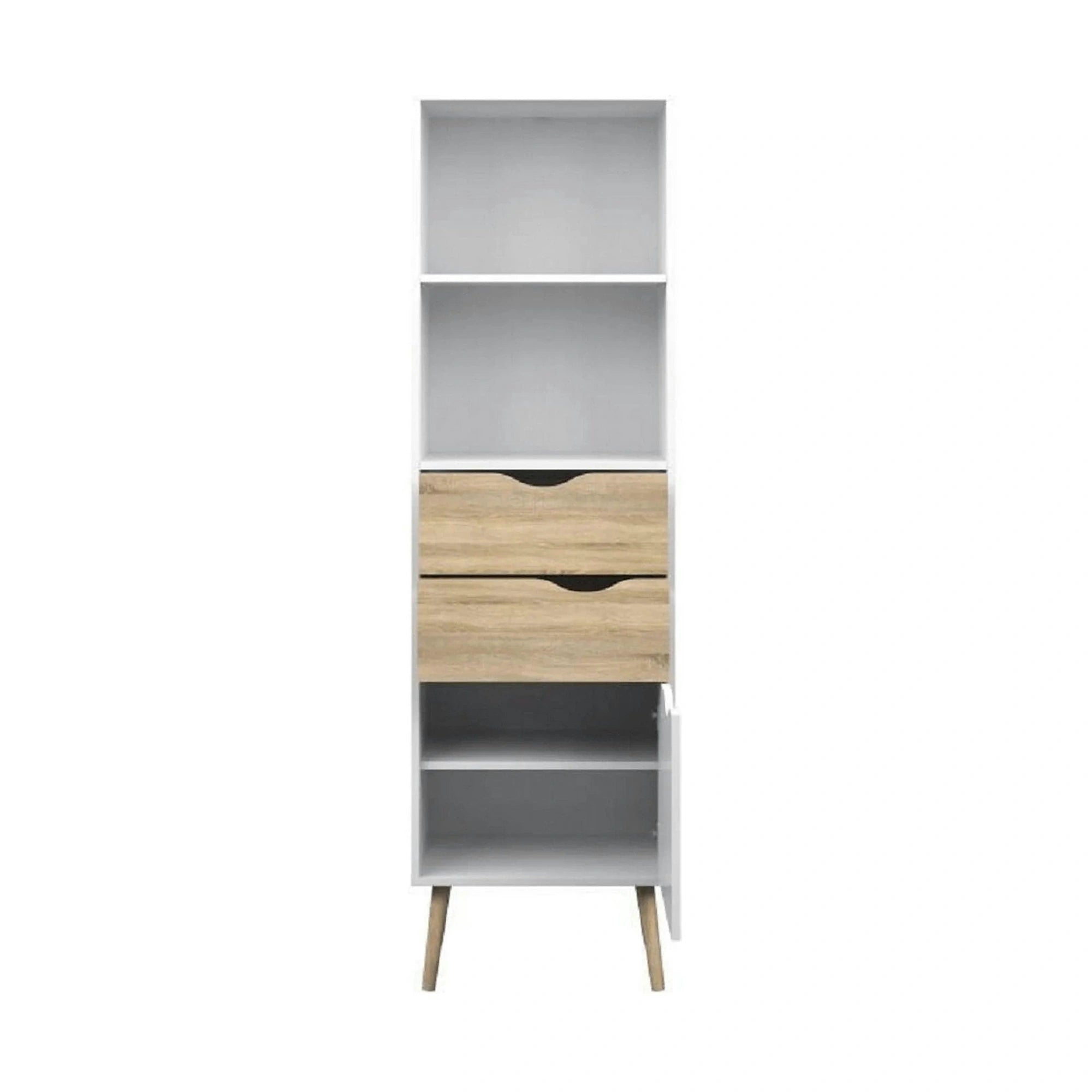 Vitrina OSLO 75382, alb/stejar sonoma, PAL melaminat, 50x39x171 cm
